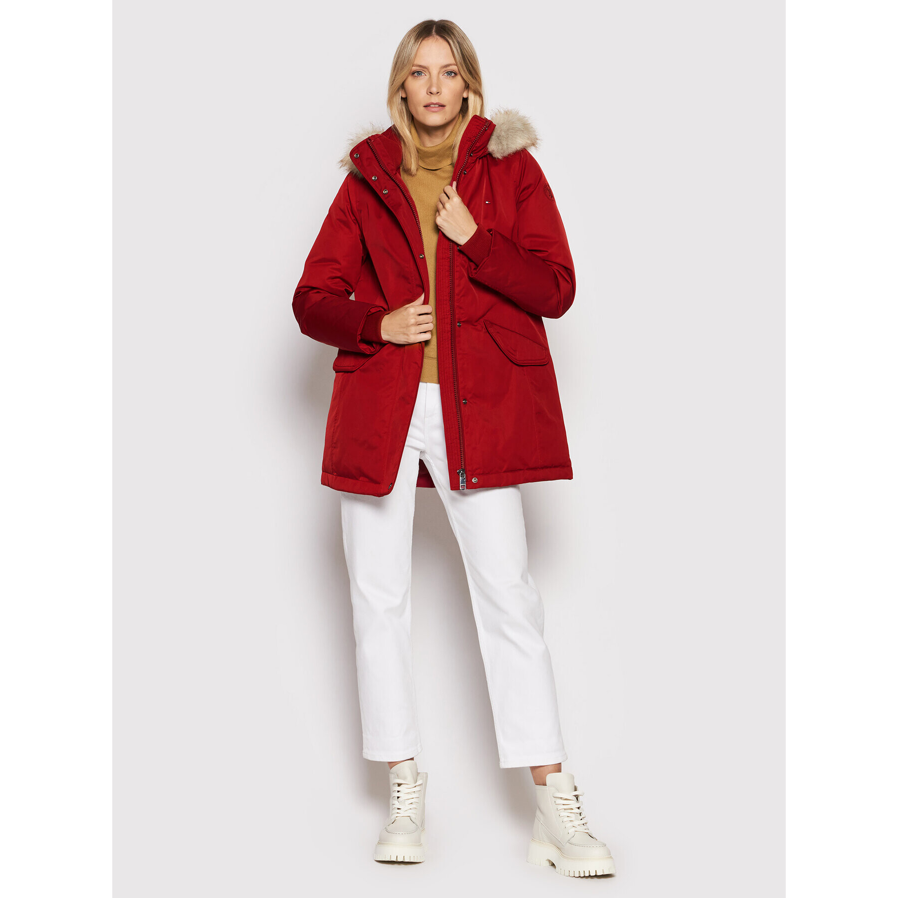 Tommy Hilfiger Парка Ess WW0WW33863 Червен Regular Fit - Pepit.bg
