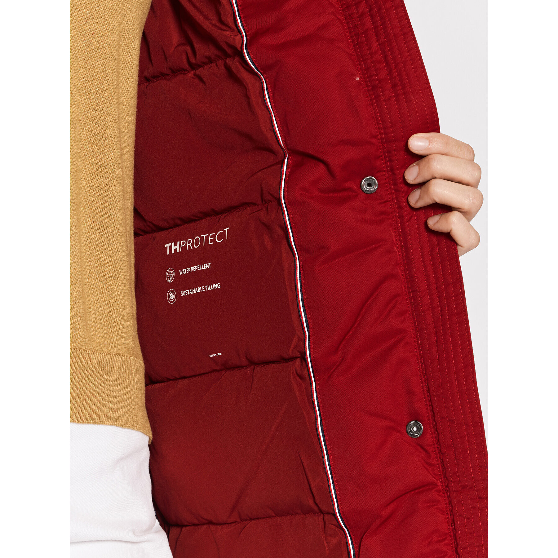 Tommy Hilfiger Парка Ess WW0WW33863 Червен Regular Fit - Pepit.bg