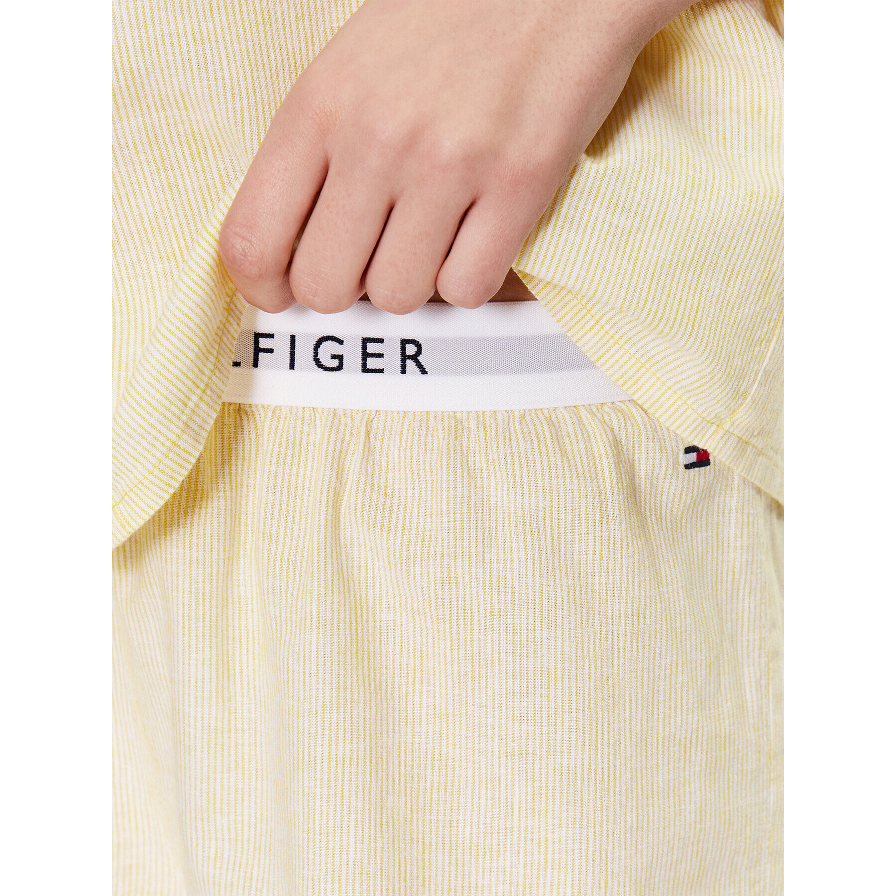 Tommy Hilfiger Пижама Ithaca Stripe UW0UW04519 Жълт Regular Fit - Pepit.bg