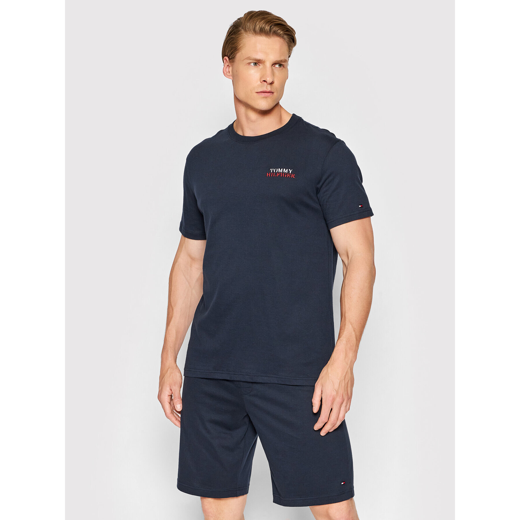 Tommy Hilfiger Пижама Short Set UM0UM02433 Тъмносин Regular Fit - Pepit.bg