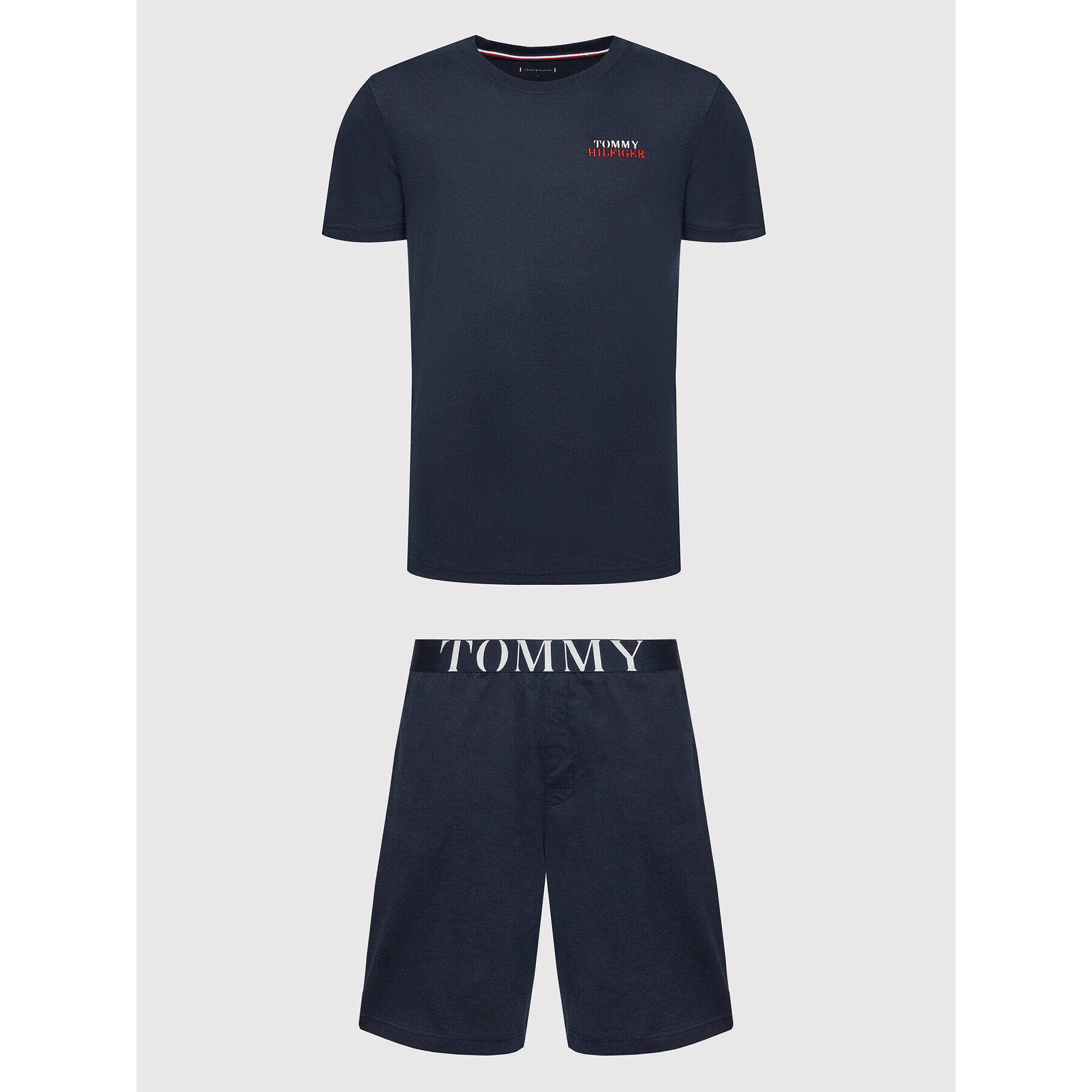 Tommy Hilfiger Пижама Short Set UM0UM02433 Тъмносин Regular Fit - Pepit.bg