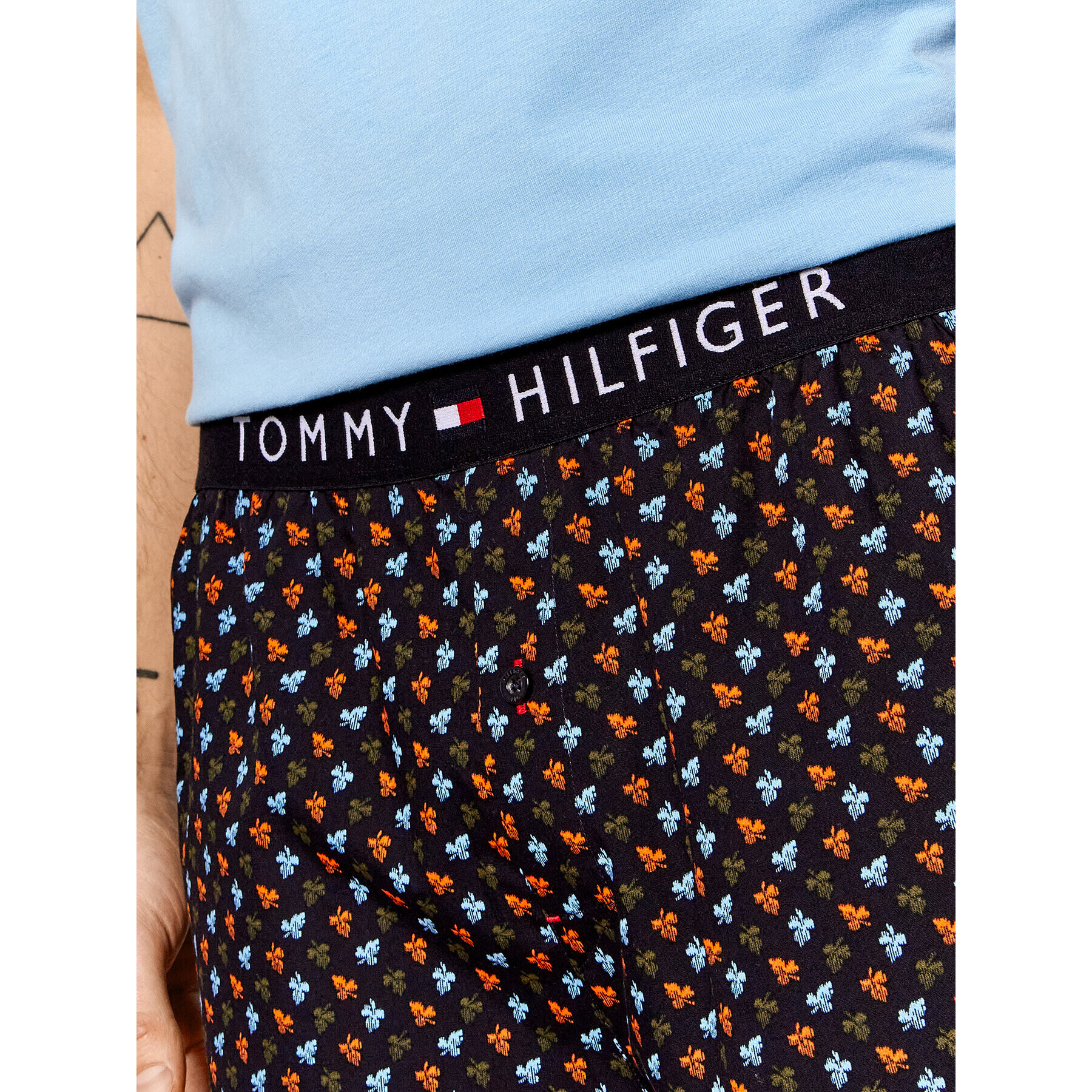 Tommy Hilfiger Пижама Short Woven UM0UM01964 Син Regular Fit - Pepit.bg