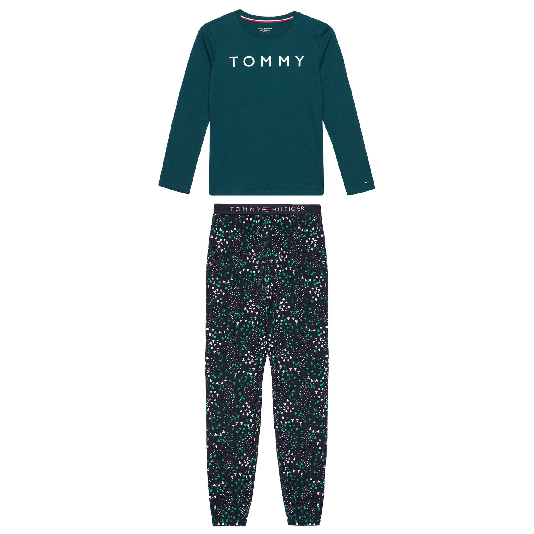 Tommy Hilfiger Пижама UB0UB00338 Зелен Regular Fit - Pepit.bg