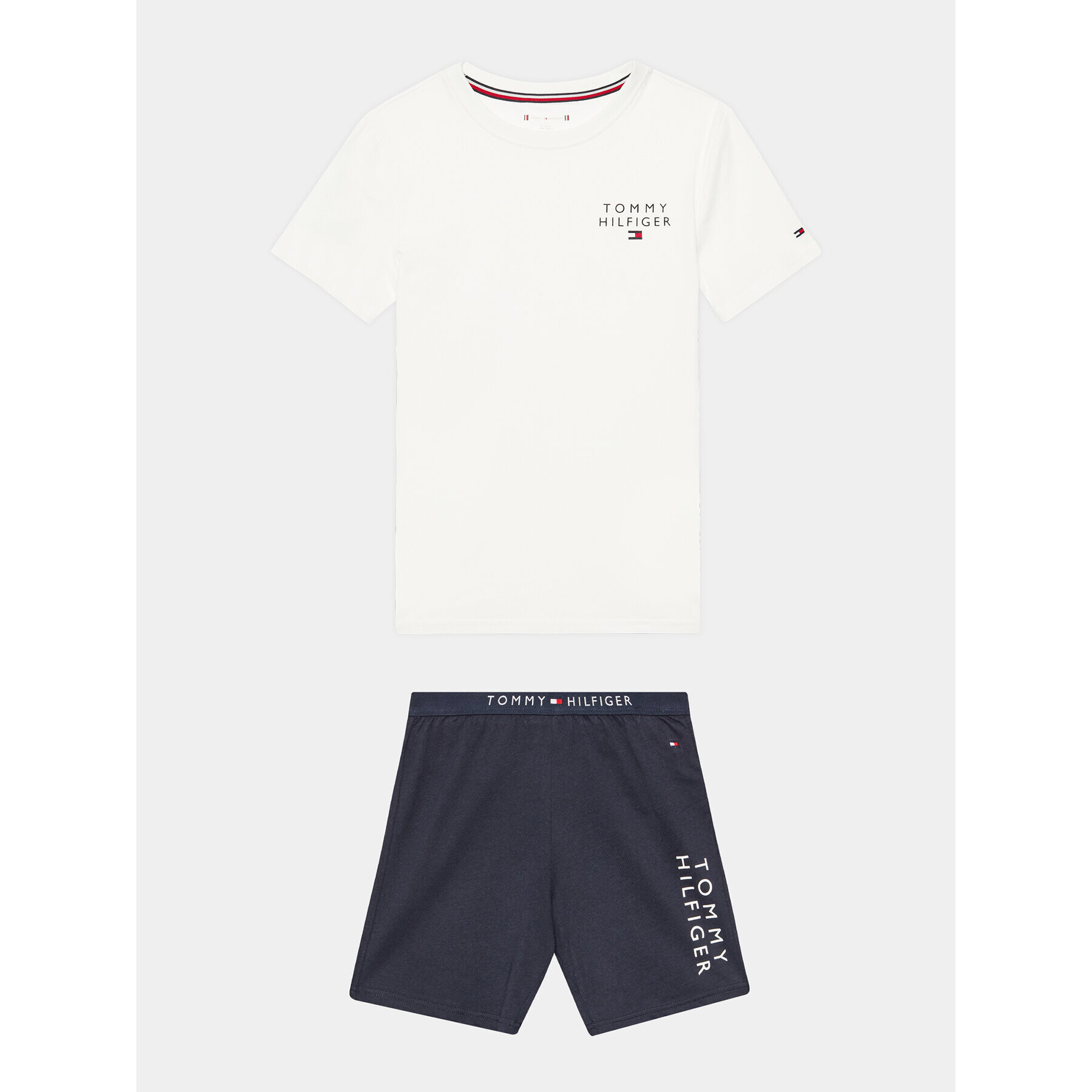 Tommy Hilfiger Пижама UB0UB00494 Бял Regular Fit - Pepit.bg