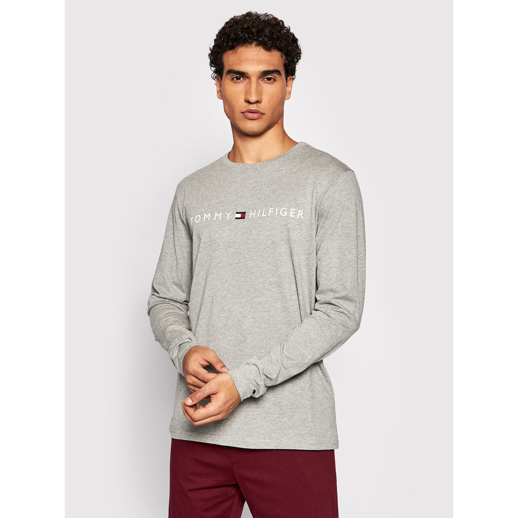 Tommy Hilfiger Пижама UM0UM01793 Сив - Pepit.bg
