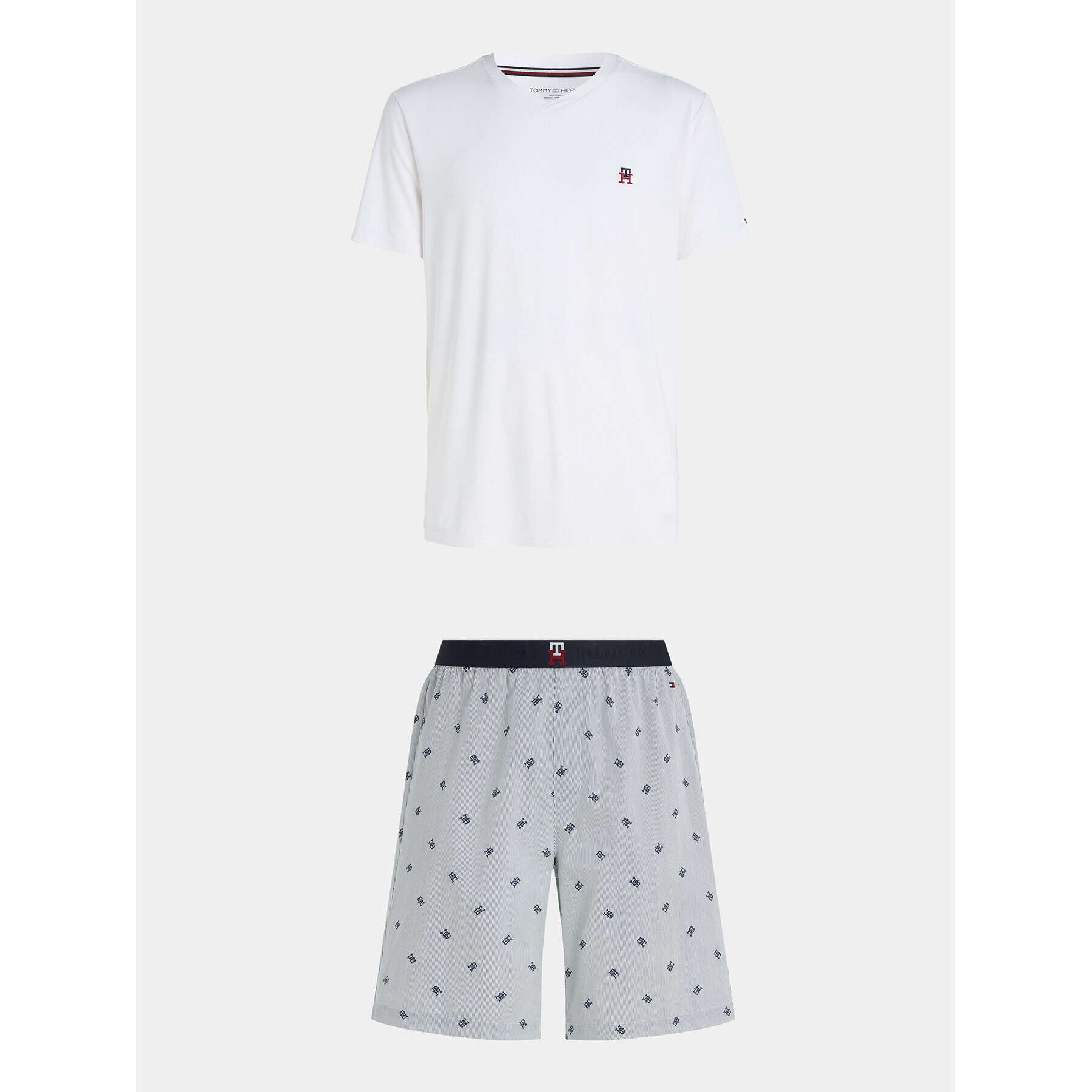Tommy Hilfiger Пижама UM0UM02810 Бял Regular Fit - Pepit.bg