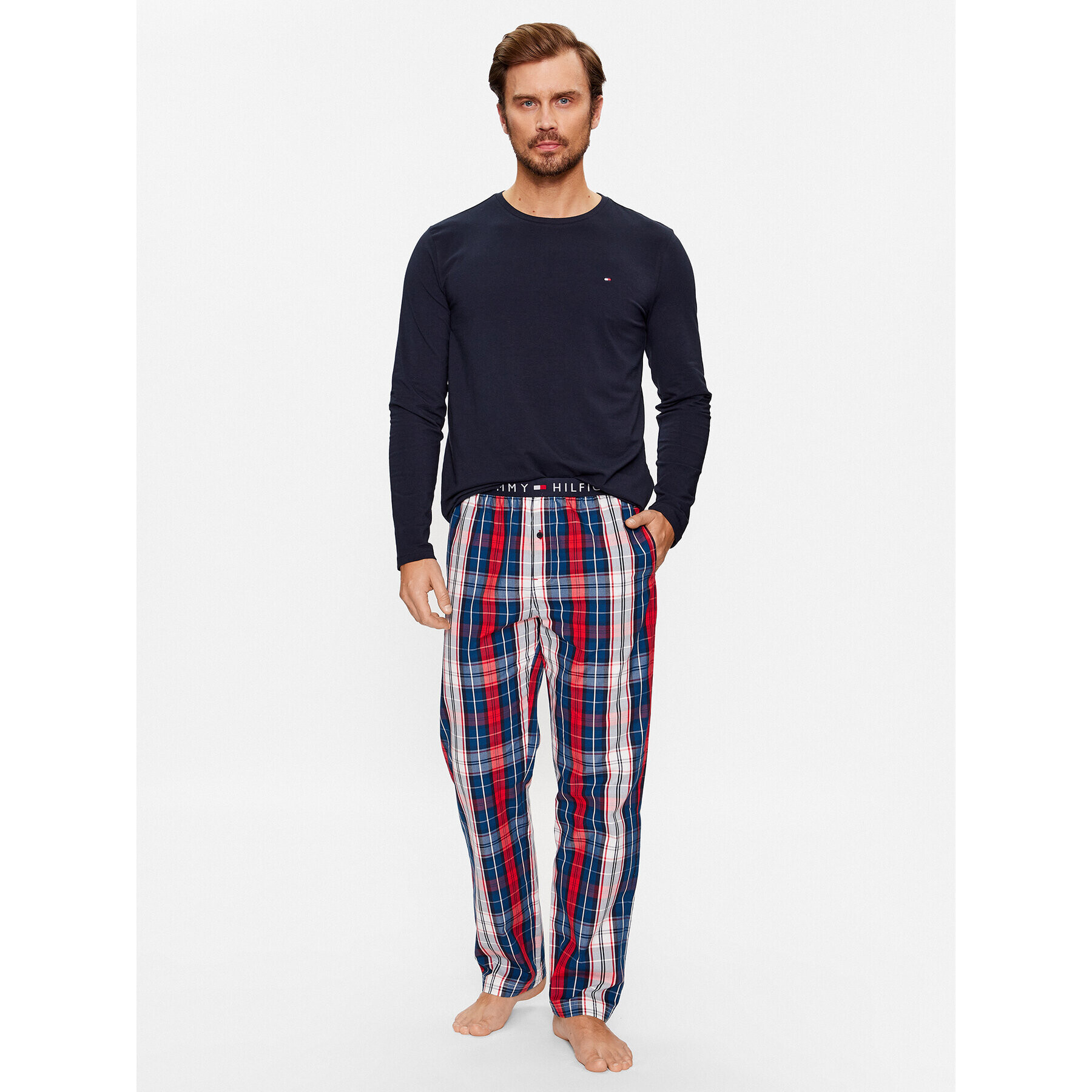 Tommy Hilfiger Пижама UM0UM02891 Тъмносин Regular Fit - Pepit.bg