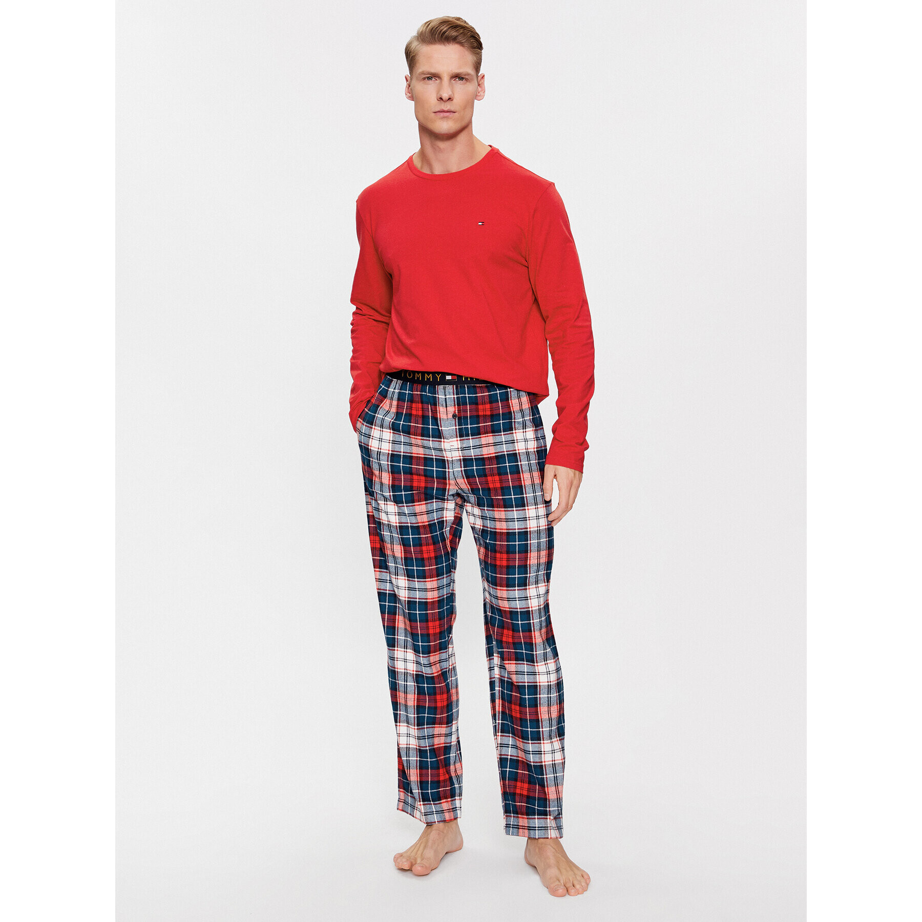 Tommy Hilfiger Пижама UM0UM02988 Червен Regular Fit - Pepit.bg