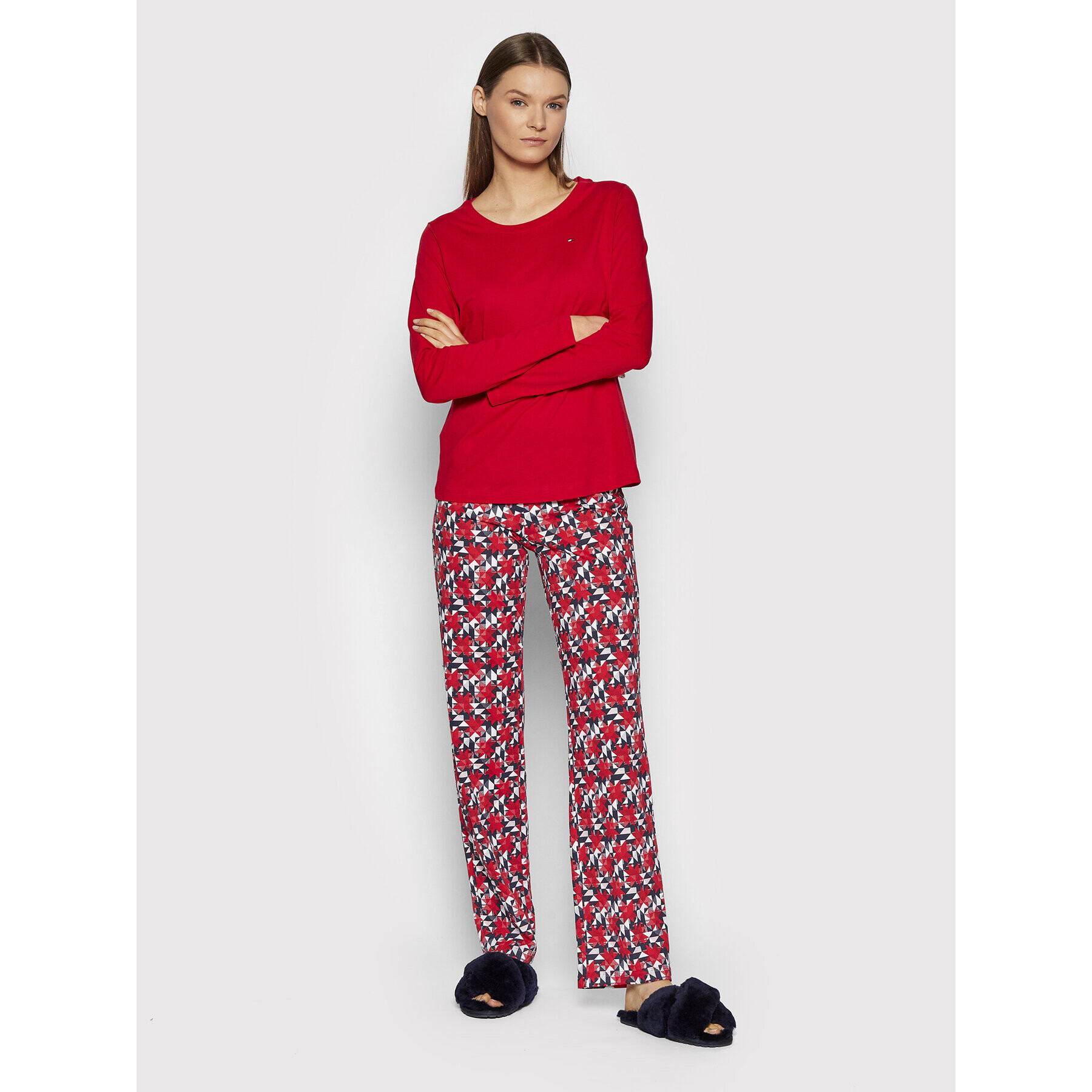 Tommy Hilfiger Пижама UW0UW03494 Червен Regular Fit - Pepit.bg