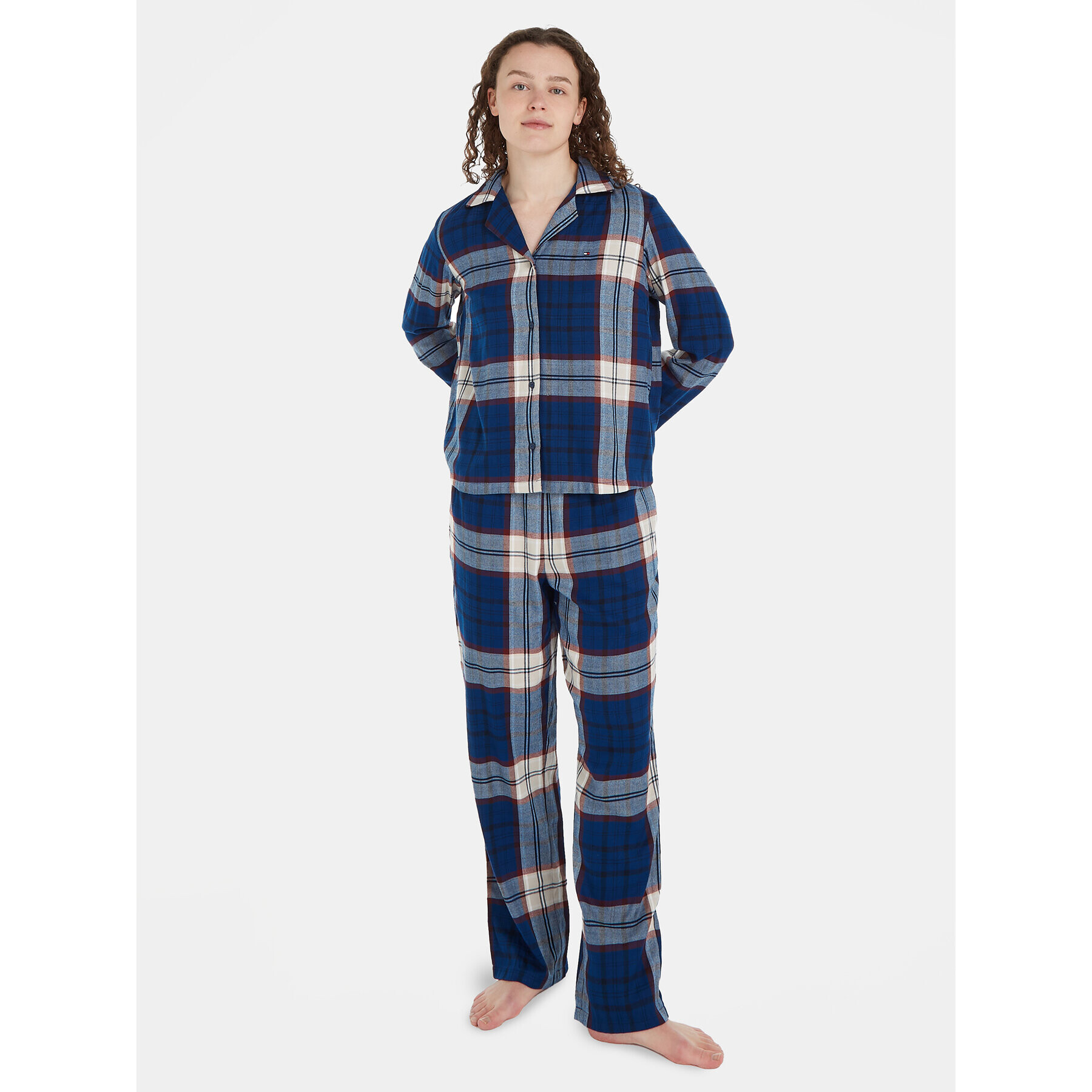 Tommy Hilfiger Пижама UW0UW03961 Син Relaxed Fit - Pepit.bg