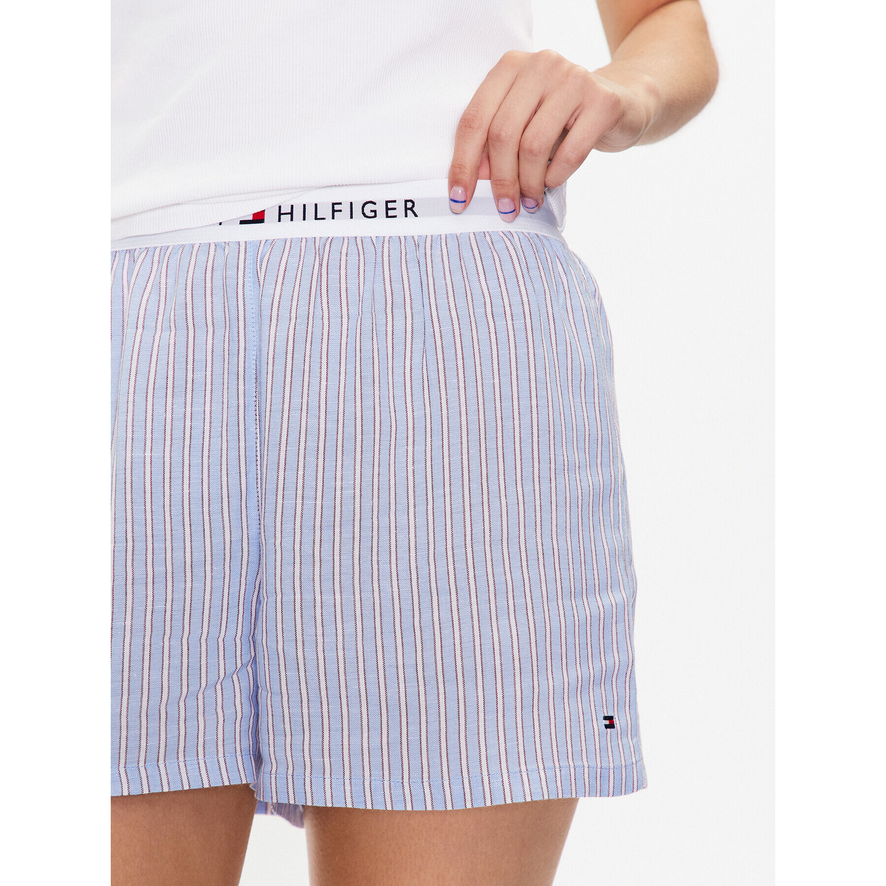 Tommy Hilfiger Пижама UW0UW04539 Бял Regular Fit - Pepit.bg