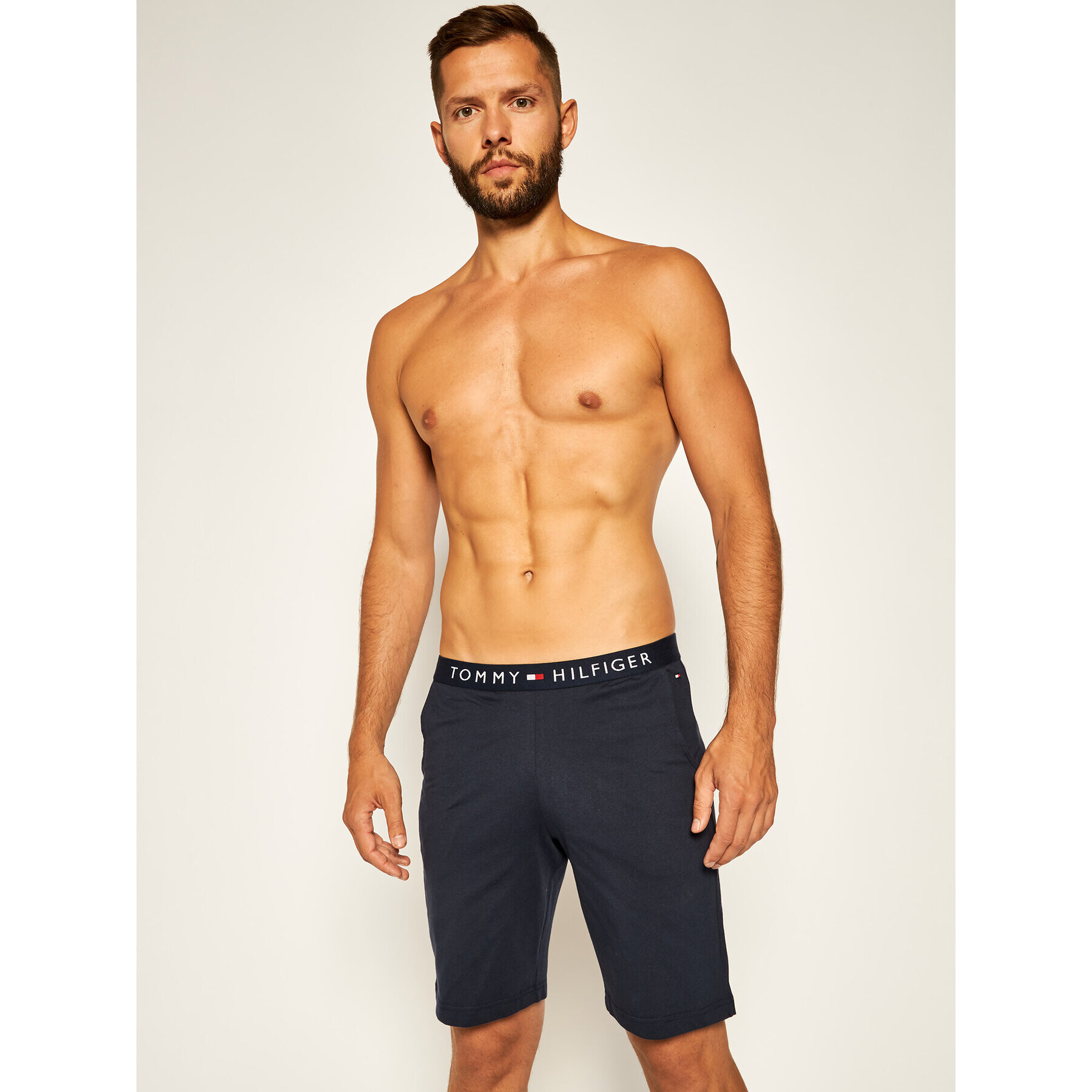 Tommy Hilfiger Пижамени шорти Jersey Short UM0UM01203 Тъмносин - Pepit.bg