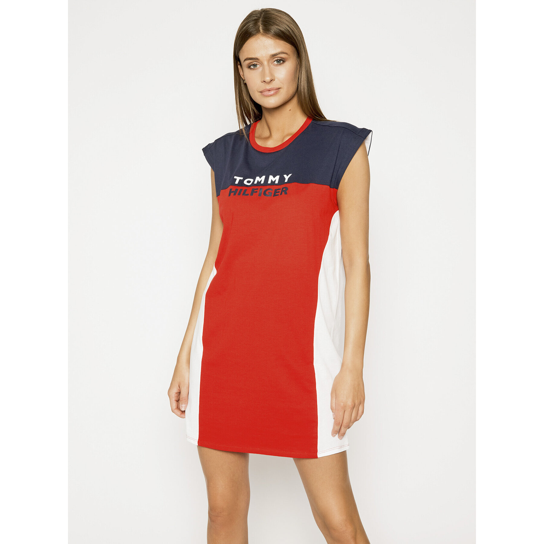 Tommy Hilfiger Плажна рокля UW0UW02162 Червен Relaxed Fit - Pepit.bg