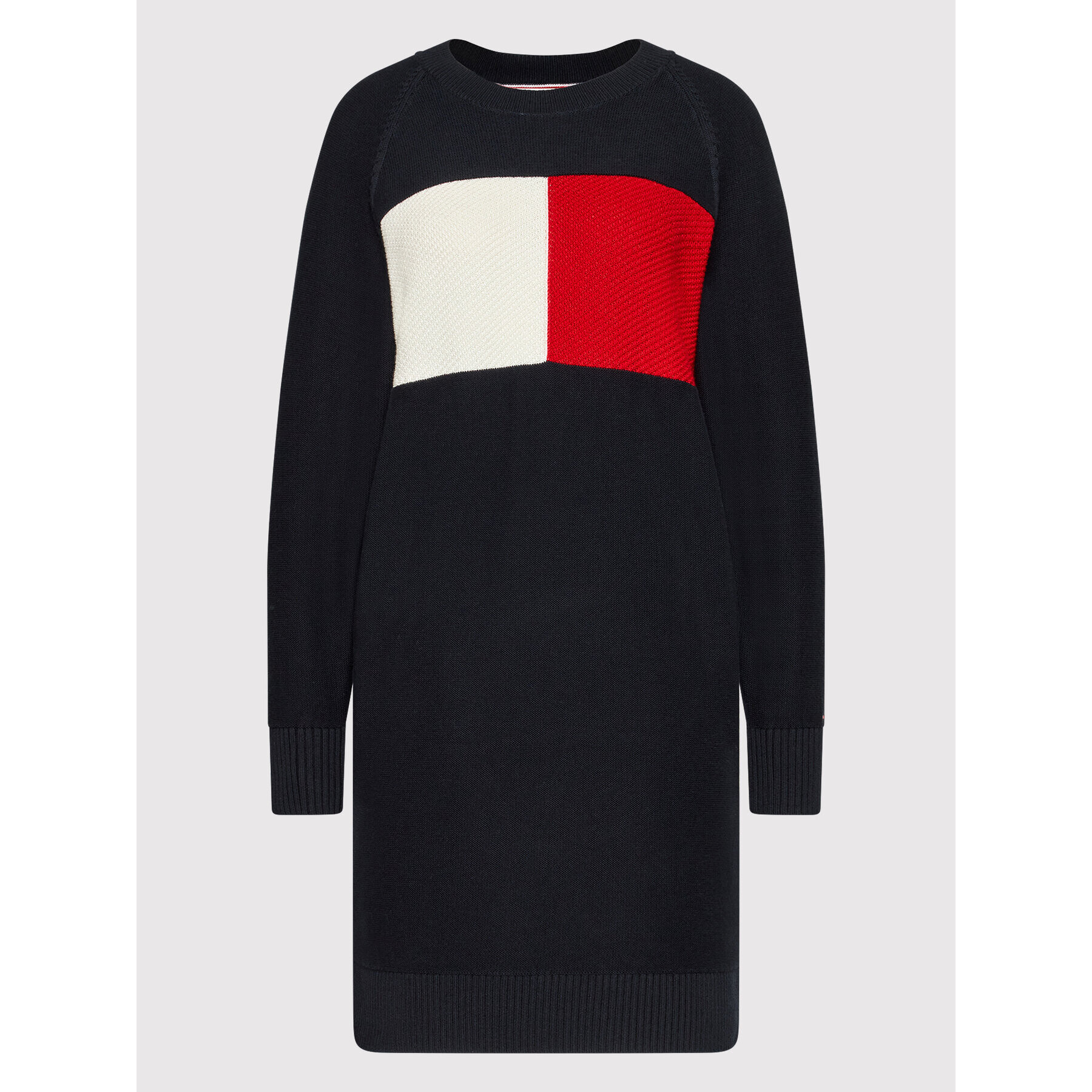 Tommy Hilfiger Плетена рокля Flag WW0WW32527 Тъмносин Regular Fit - Pepit.bg