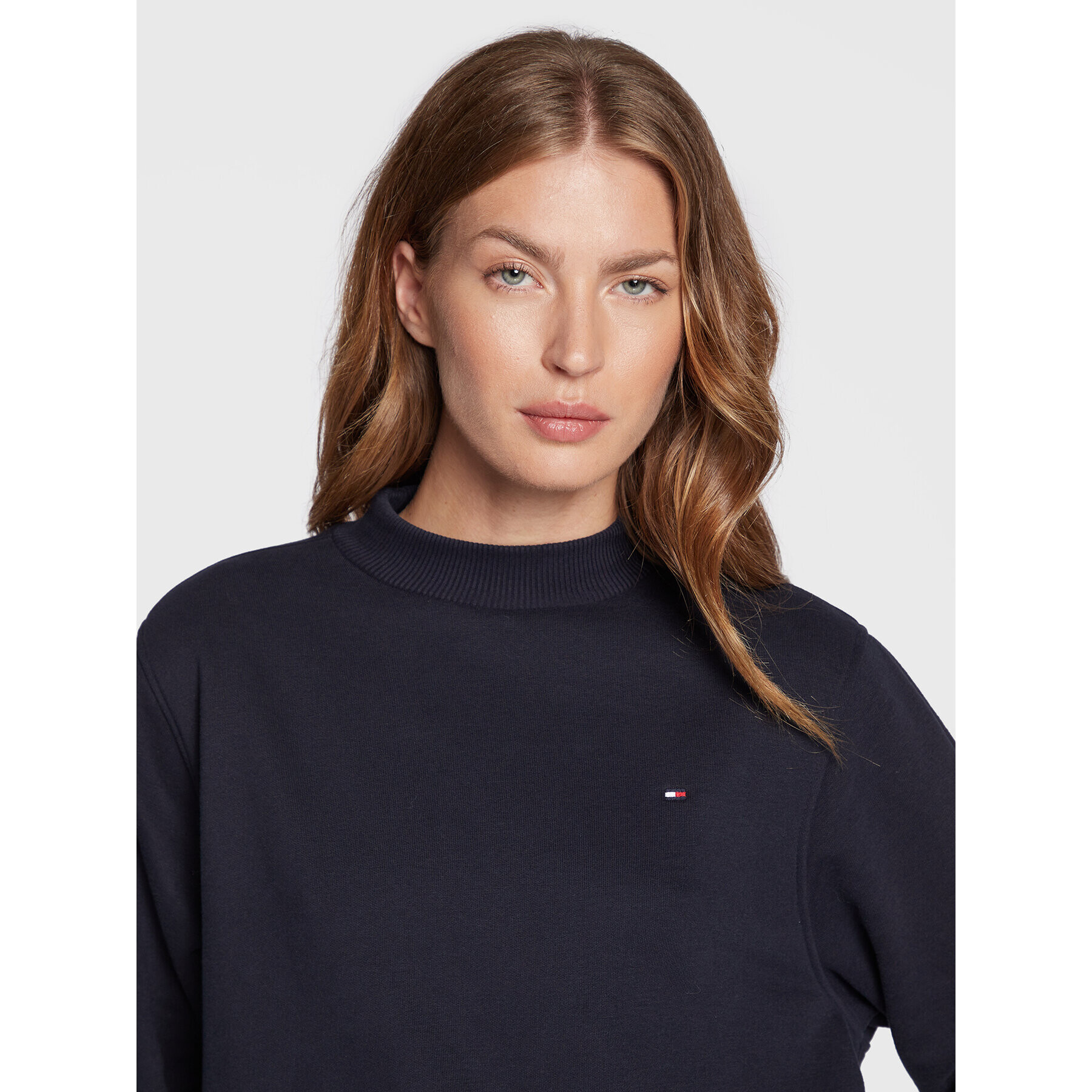 Tommy Hilfiger Плетена рокля Fleece WW0WW36068 Тъмносин Regular Fit - Pepit.bg