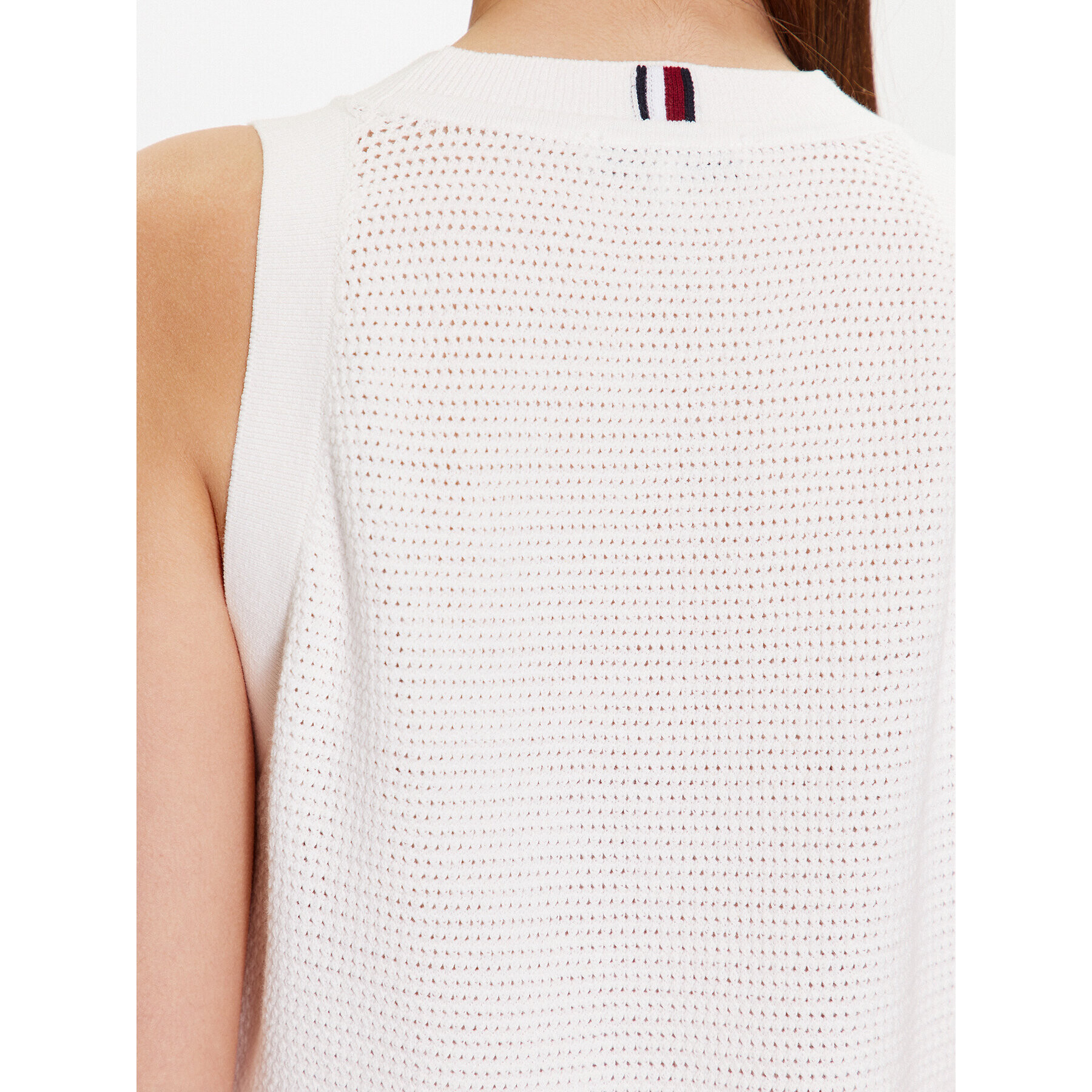 Tommy Hilfiger Плетена рокля Woven WW0WW38553 Бял Regular Fit - Pepit.bg