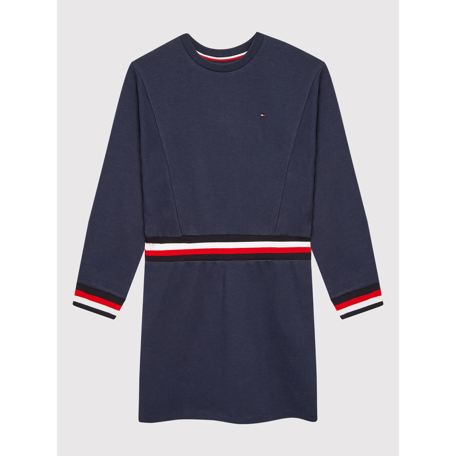 Tommy Hilfiger Плетена рокля Global Stripe KG0KG06215 D Тъмносин Regular Fit - Pepit.bg