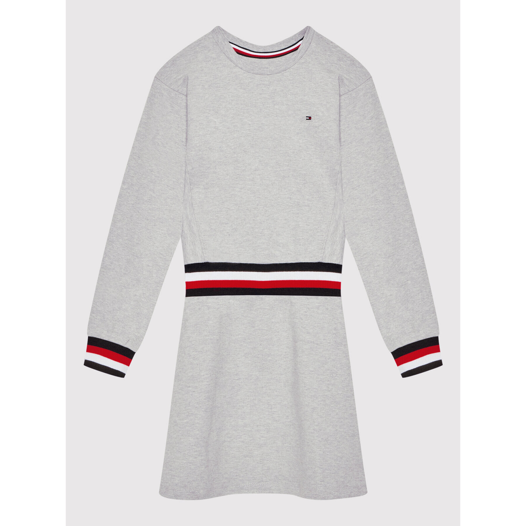 Tommy Hilfiger Плетена рокля Global Stripe KG0KG06215 M Сив Regular Fit - Pepit.bg