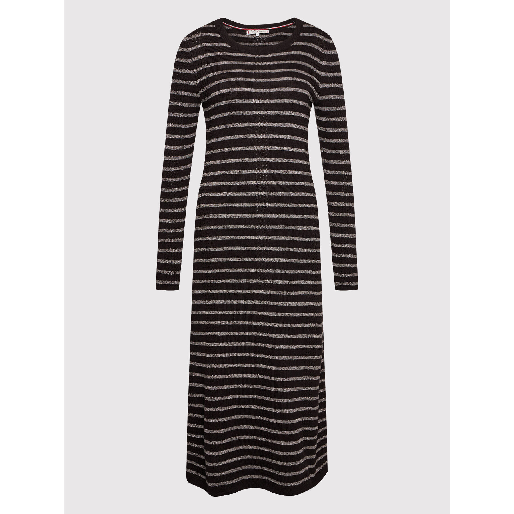 Tommy Hilfiger Плетена рокля Lurex Stripe WW0WW31449 Черен Slim Fit - Pepit.bg