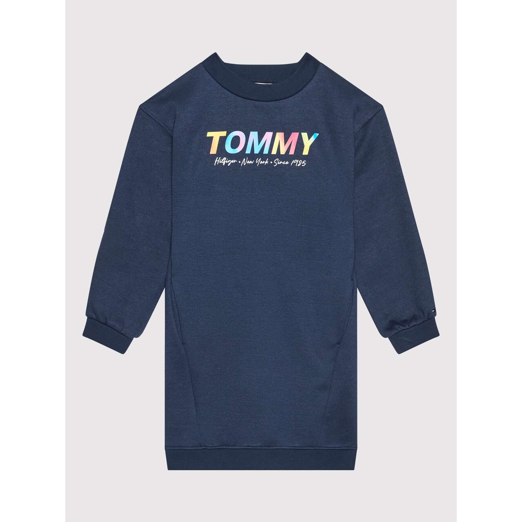 Tommy Hilfiger Плетена рокля Multi Shine Print KG0KG06124 D Тъмносин Regular Fit - Pepit.bg