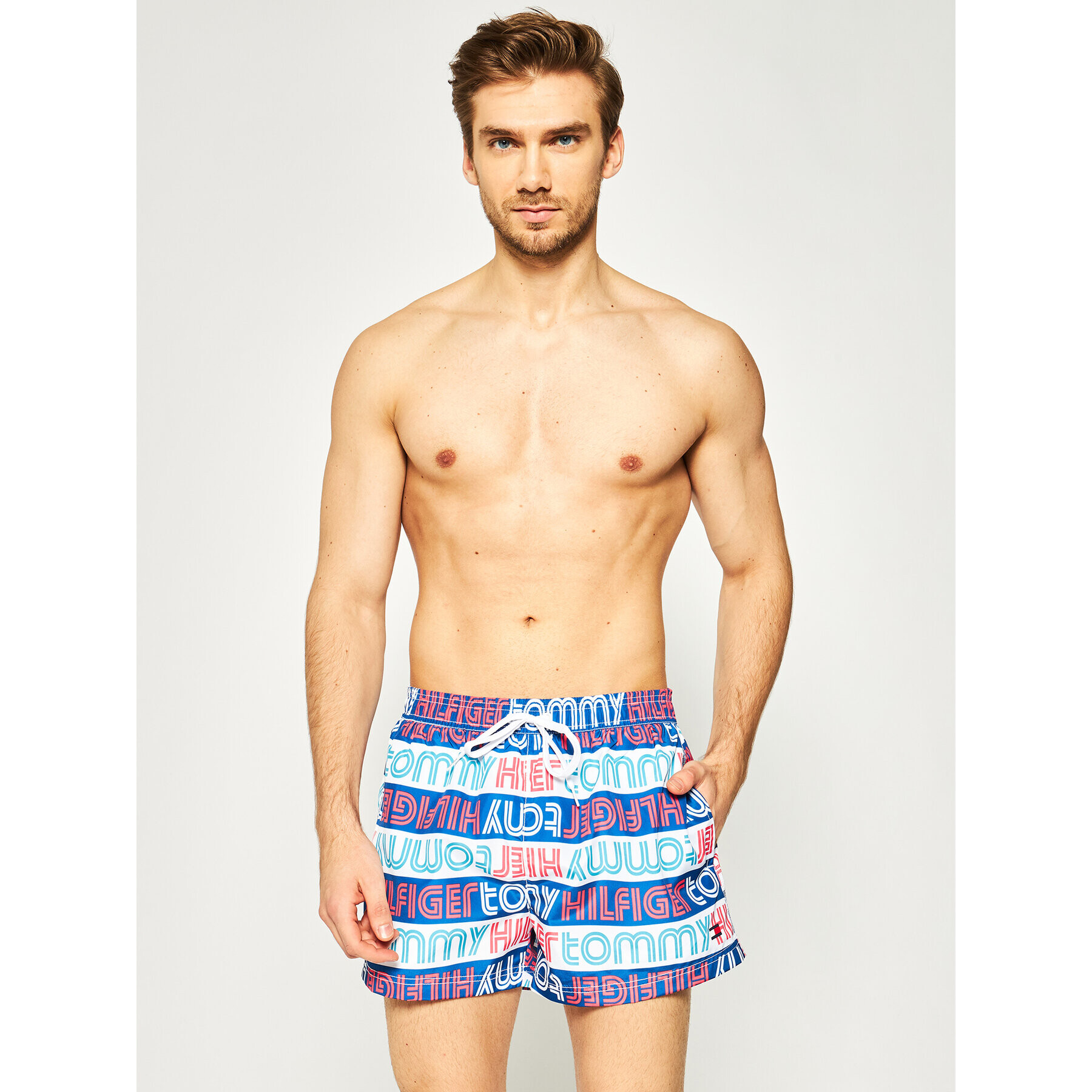 Tommy Hilfiger Плувни шорти Drawstring-Print UM0UM01696 Цветен Regular Fit - Pepit.bg