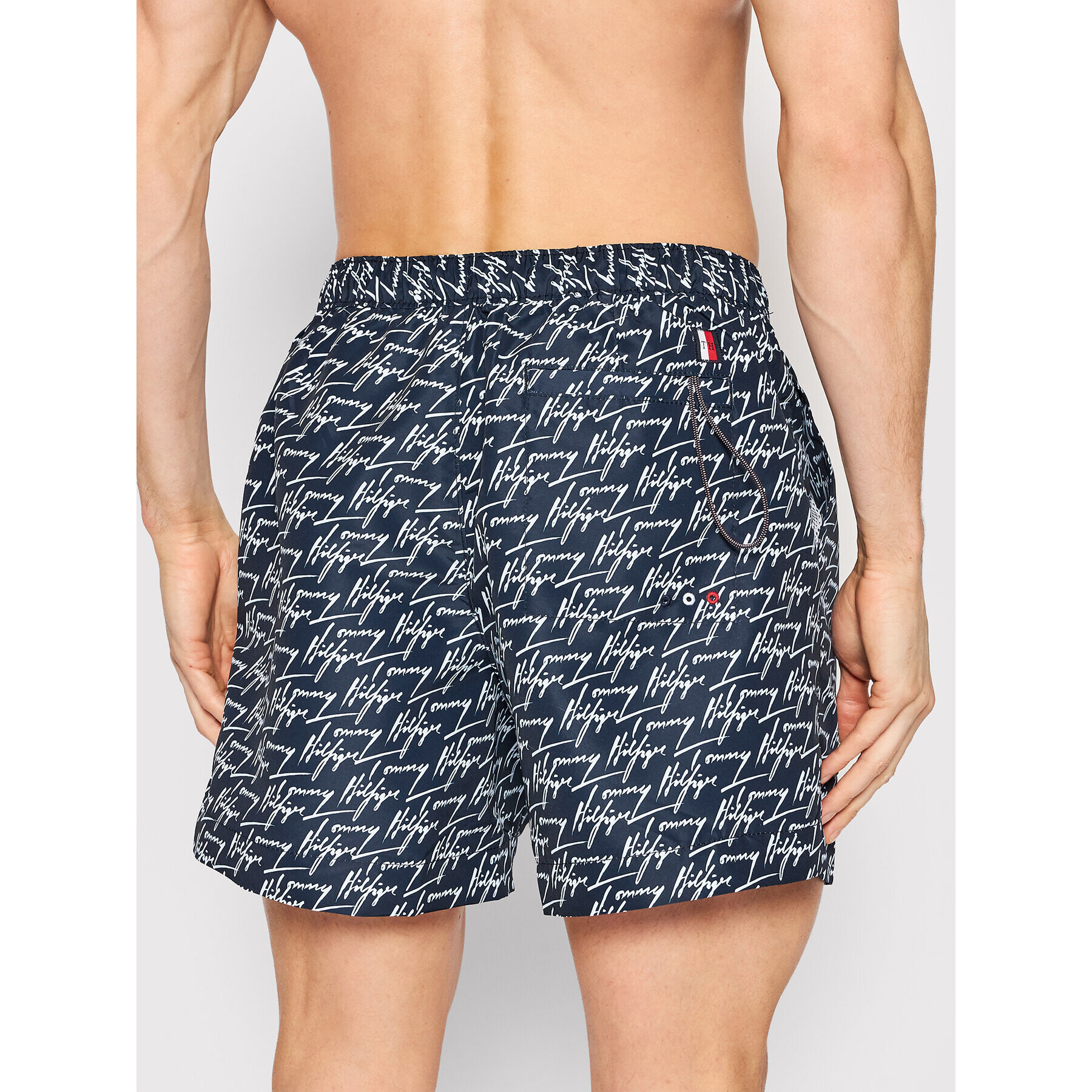 Tommy Hilfiger Плувни шорти Drawstring-Print UM0UM02479 Тъмносин Regular Fit - Pepit.bg