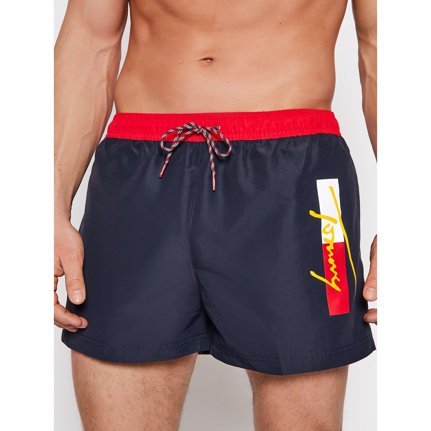 Tommy Hilfiger Плувни шорти Drawstring UM0UM02086 Тъмносин Regular Fit - Pepit.bg