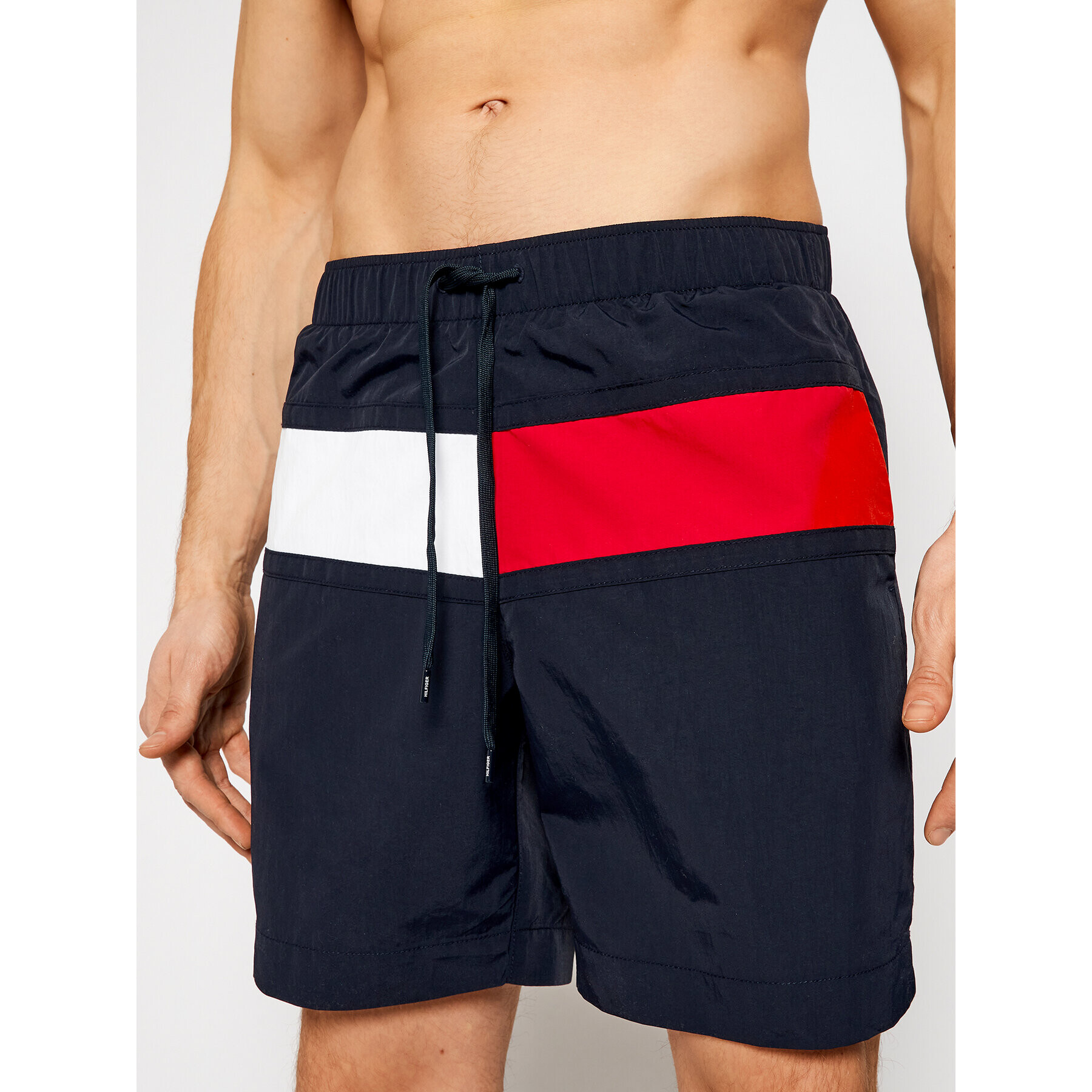 Tommy Hilfiger Плувни шорти Long Drawstring UM0UM02057 Тъмносин Regular Fit - Pepit.bg