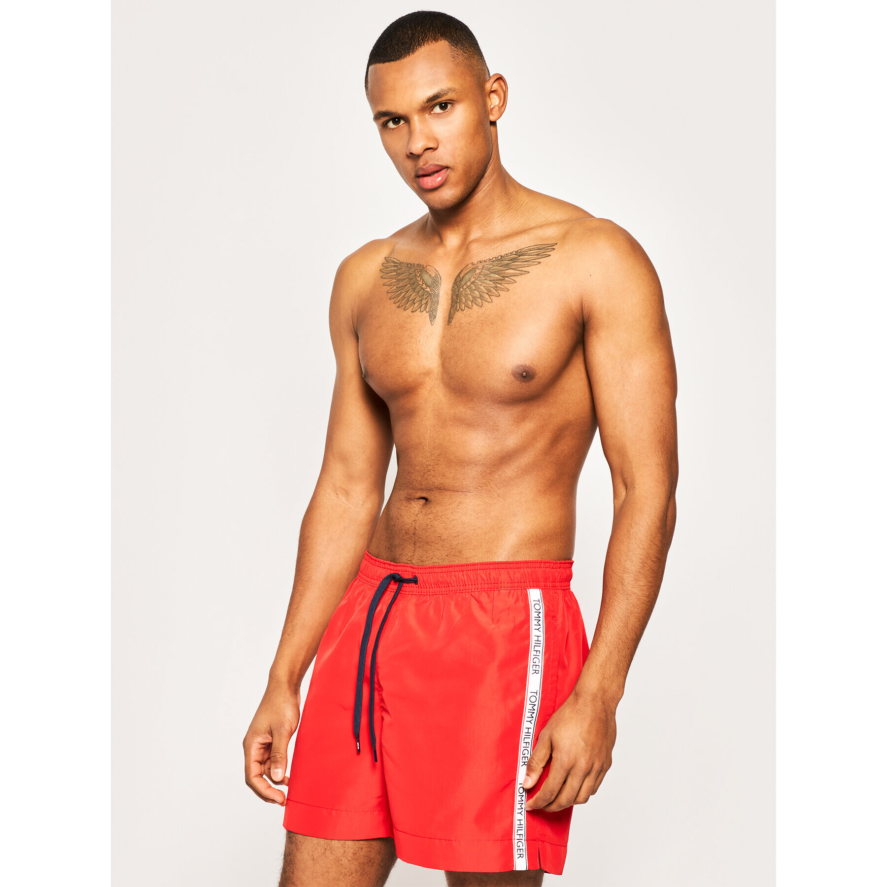 Tommy Hilfiger Плувни шорти Medium Drawstring UM0UM01720 Червен Regular Fit - Pepit.bg