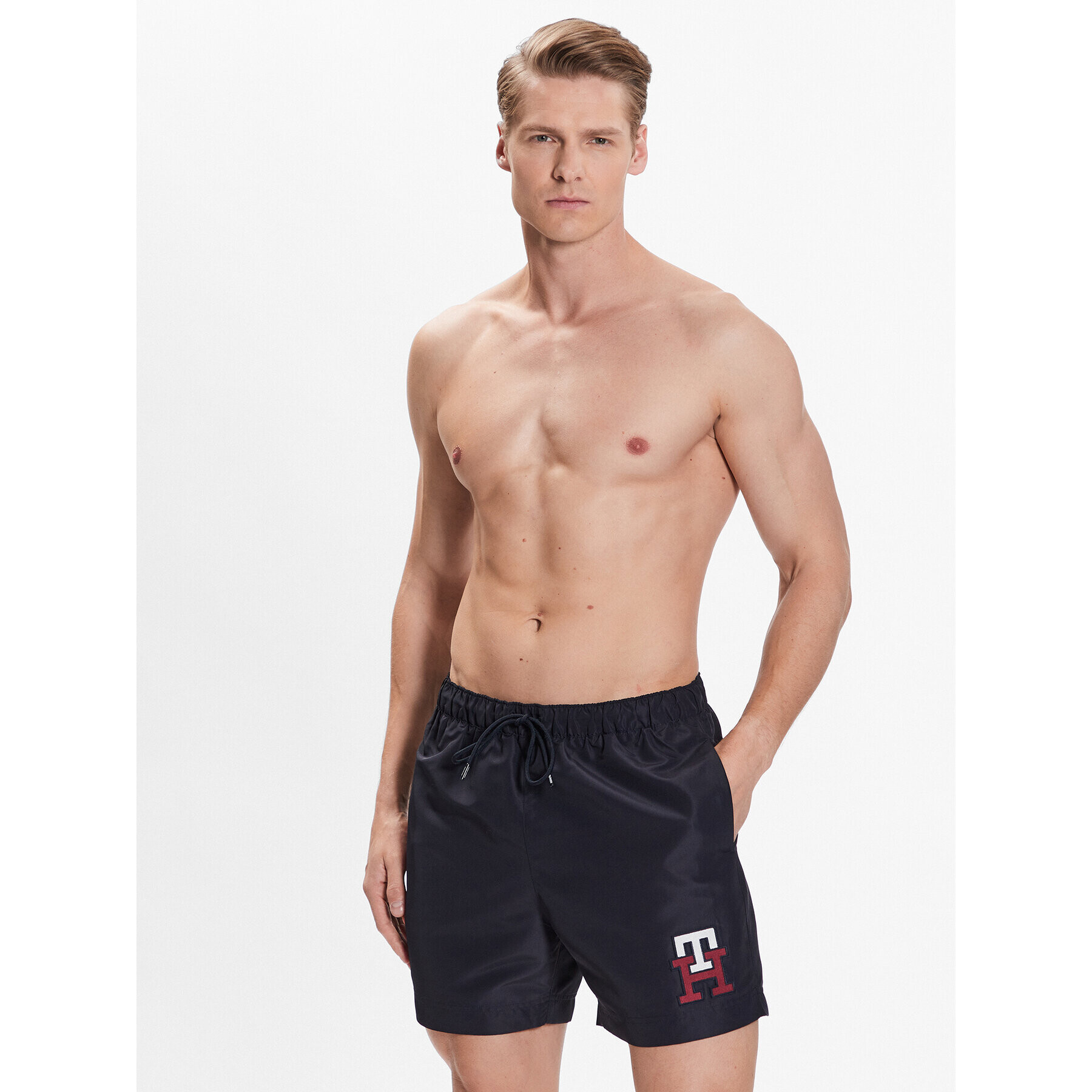 Tommy Hilfiger Плувни шорти UM0UM02732 Тъмносин Slim Fit - Pepit.bg