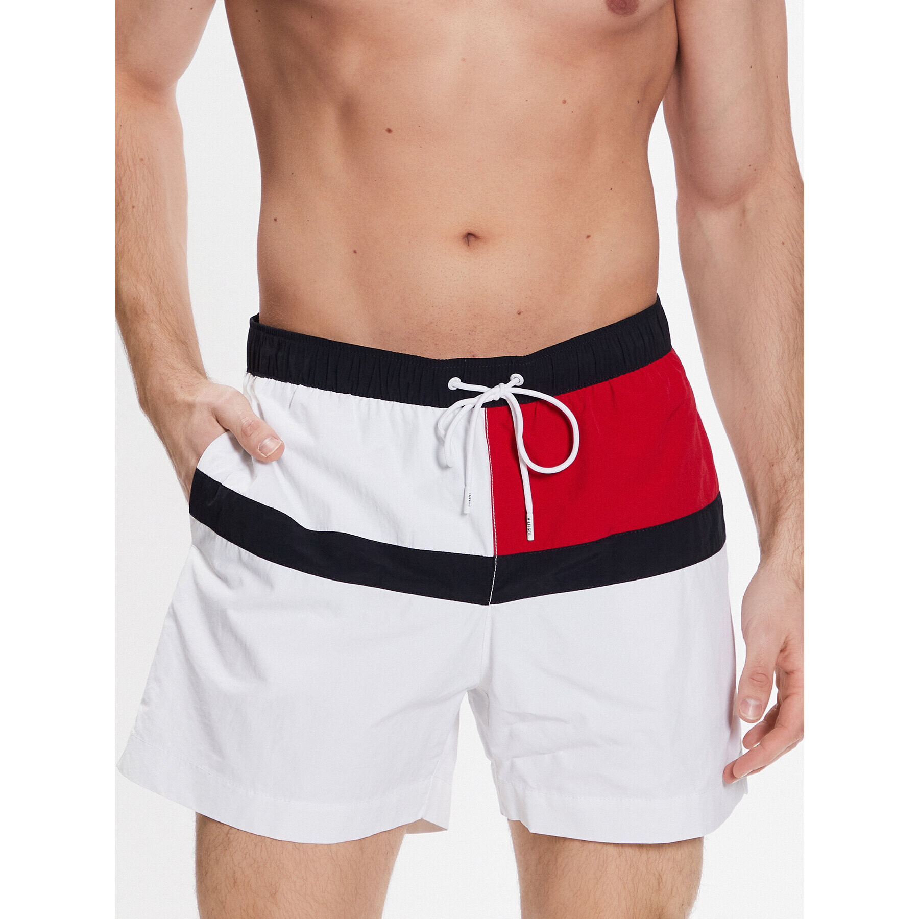 Tommy Hilfiger Плувни шорти UM0UM02744 Бял Regular Fit - Pepit.bg