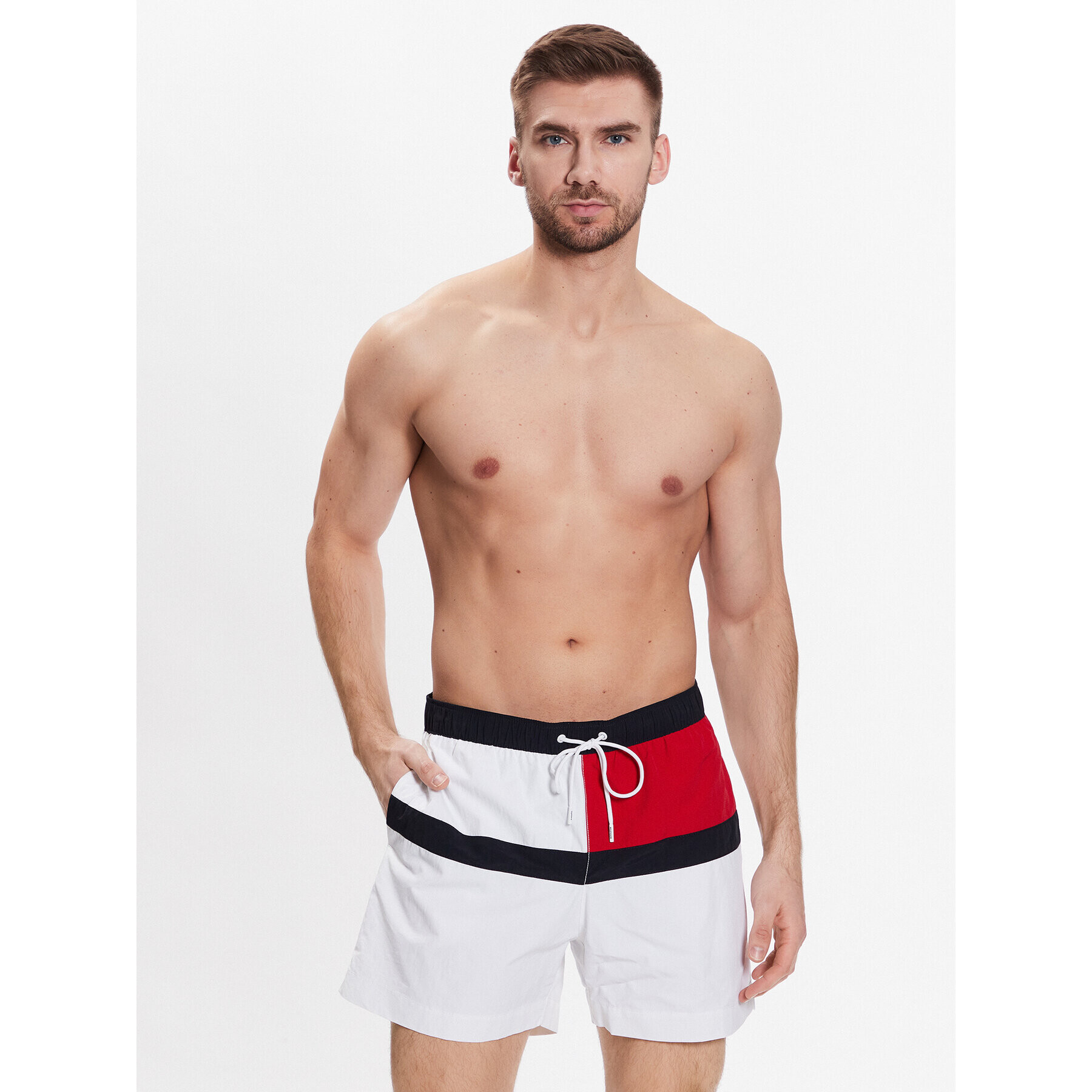 Tommy Hilfiger Плувни шорти UM0UM02744 Бял Regular Fit - Pepit.bg