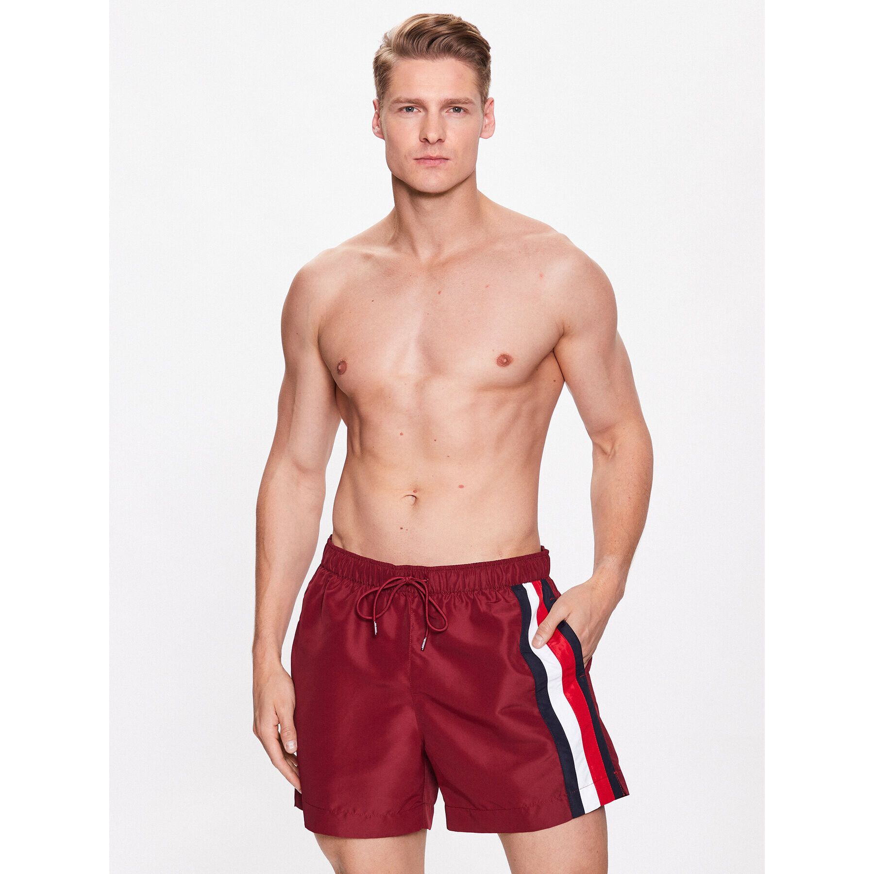 Tommy Hilfiger Плувни шорти UM0UM02857 Бордо Regular Fit - Pepit.bg