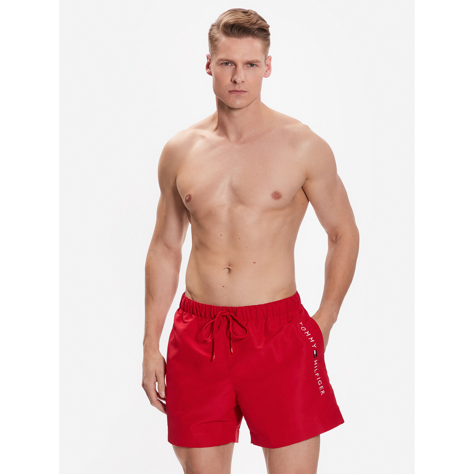 Tommy Hilfiger Плувни шорти UM0UM02885 Червен Regular Fit - Pepit.bg