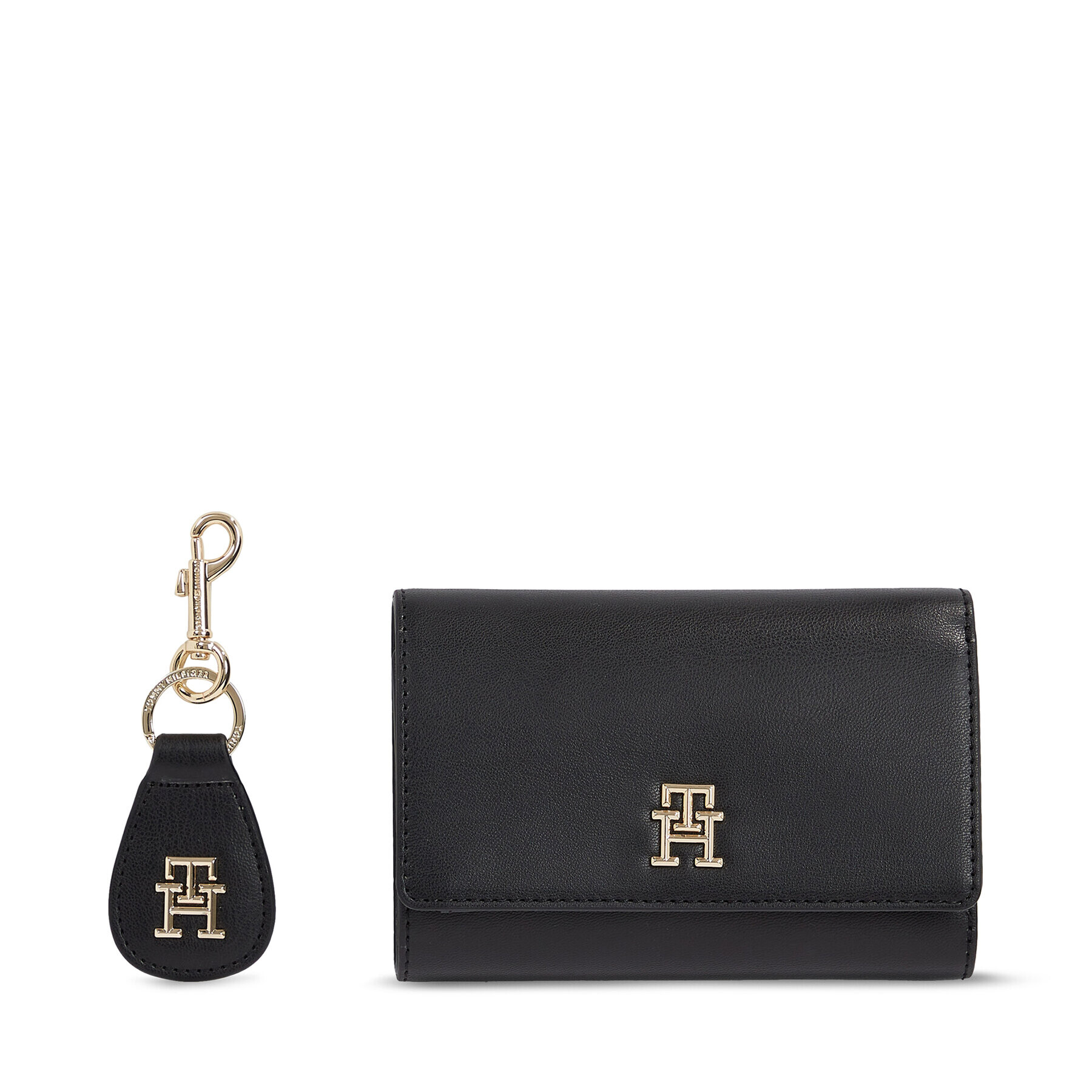 Tommy Hilfiger Подаръчен комплект Med Flap Wallet W Keyfob AW0AW15663BDS Черен - Pepit.bg