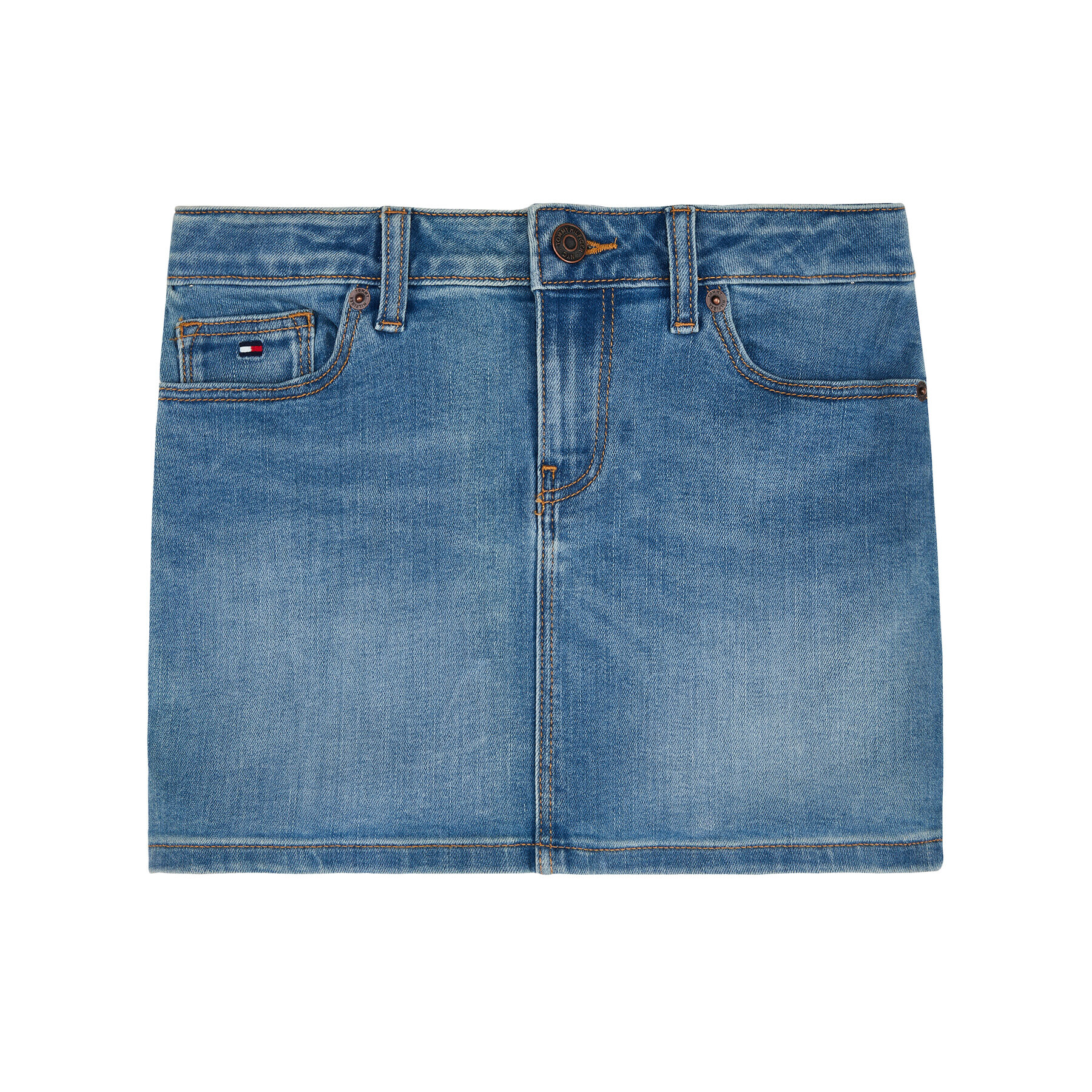 Tommy Hilfiger Пола Basic Denim Skirt KG0KG05009 D Тъмносин Regular Fit - Pepit.bg