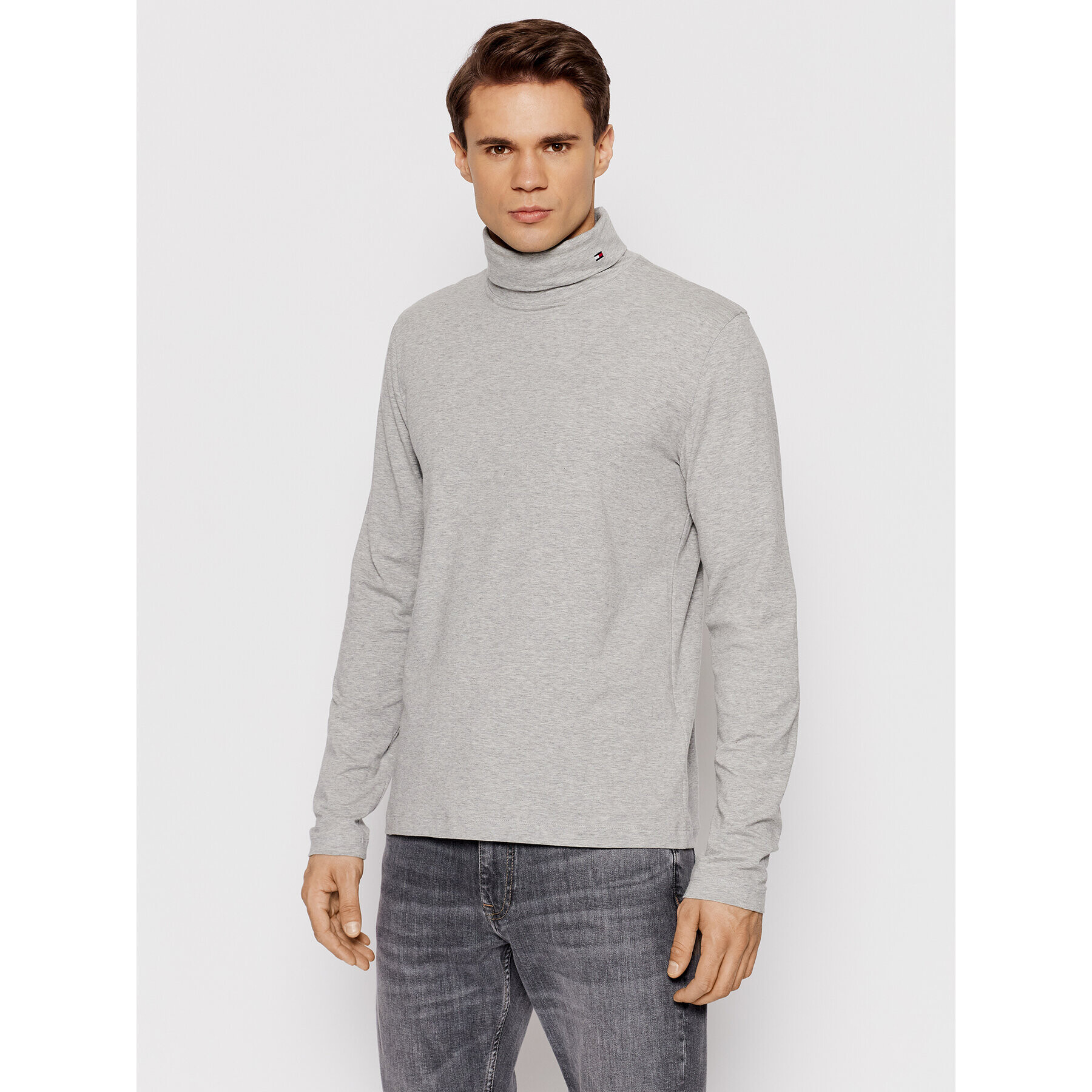 Tommy Hilfiger Поло Roll Neck MW0MW21009 Сив Regular Fit - Pepit.bg