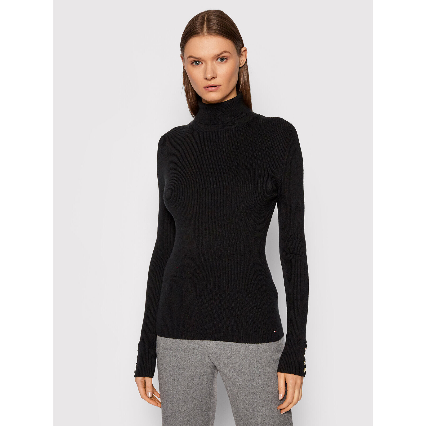 Tommy Hilfiger Поло WW0WW32299 Черен Slim Fit - Pepit.bg