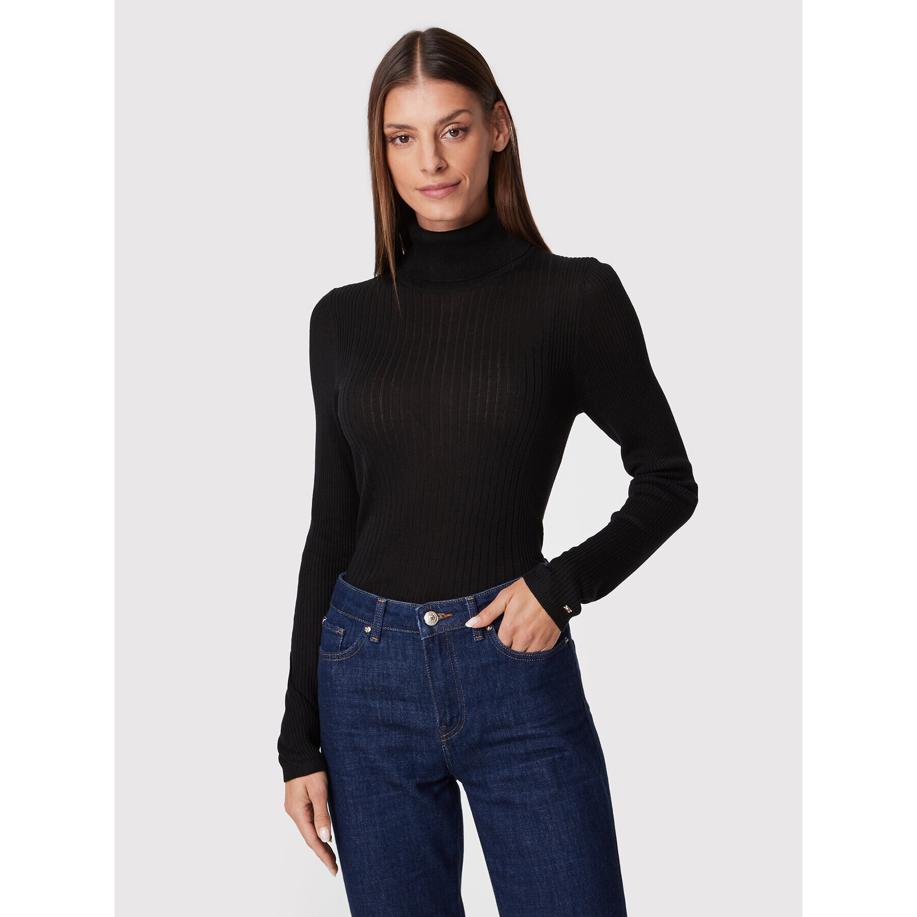 Tommy Hilfiger Поло WW0WW35869 Черен Slim Fit - Pepit.bg