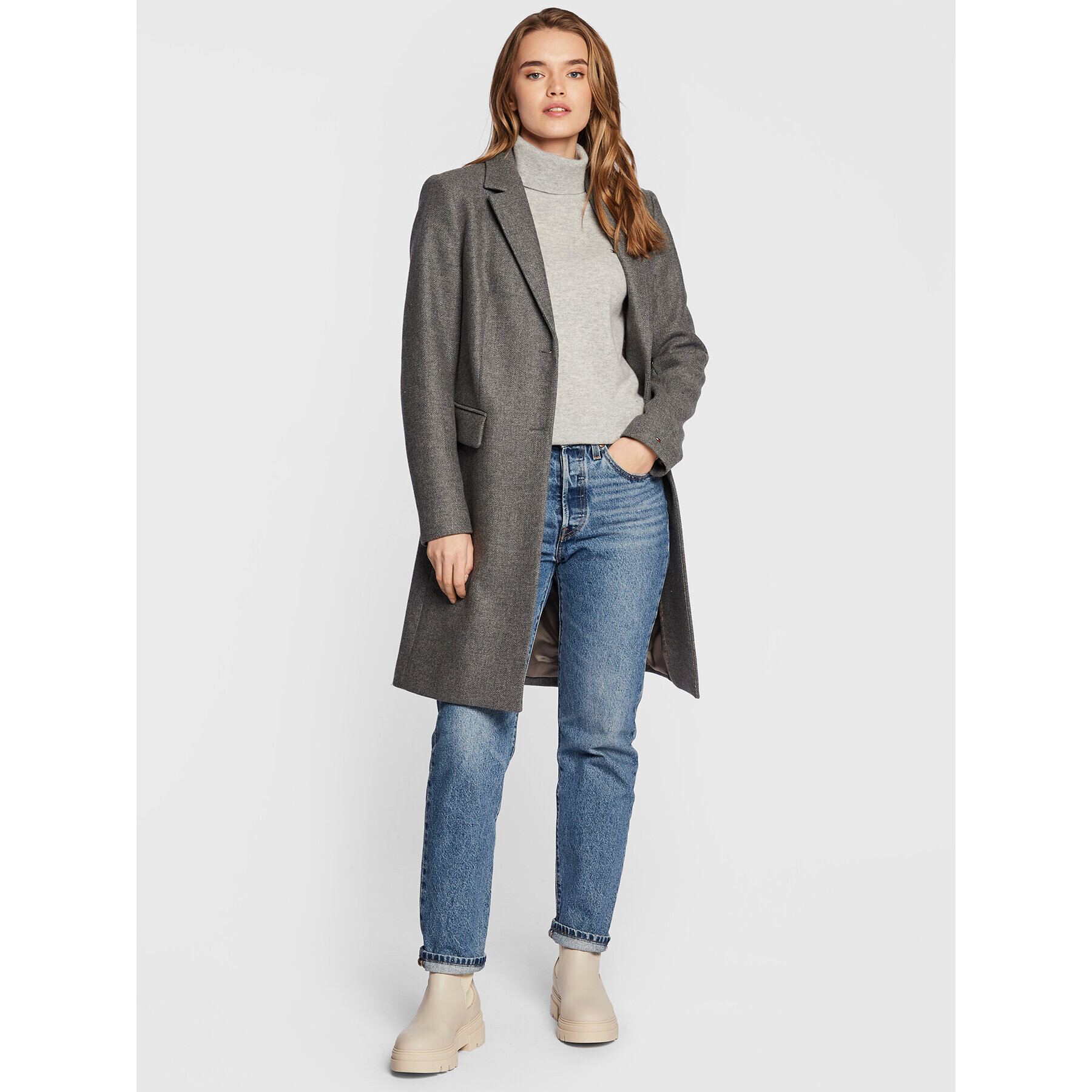 Tommy Hilfiger Поло WW0WW35892 Сив Regular Fit - Pepit.bg
