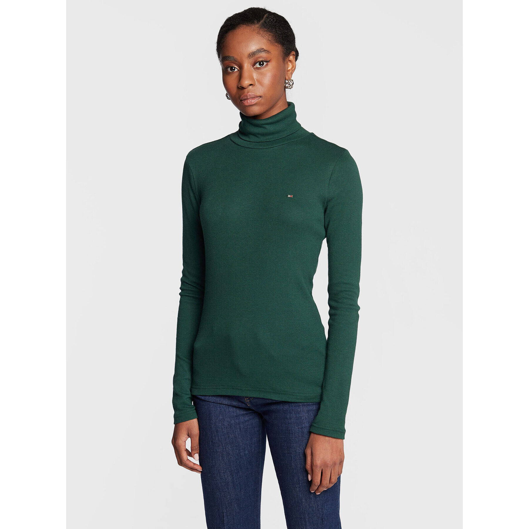 Tommy Hilfiger Поло WW0WW36149 Зелен Slim Fit - Pepit.bg