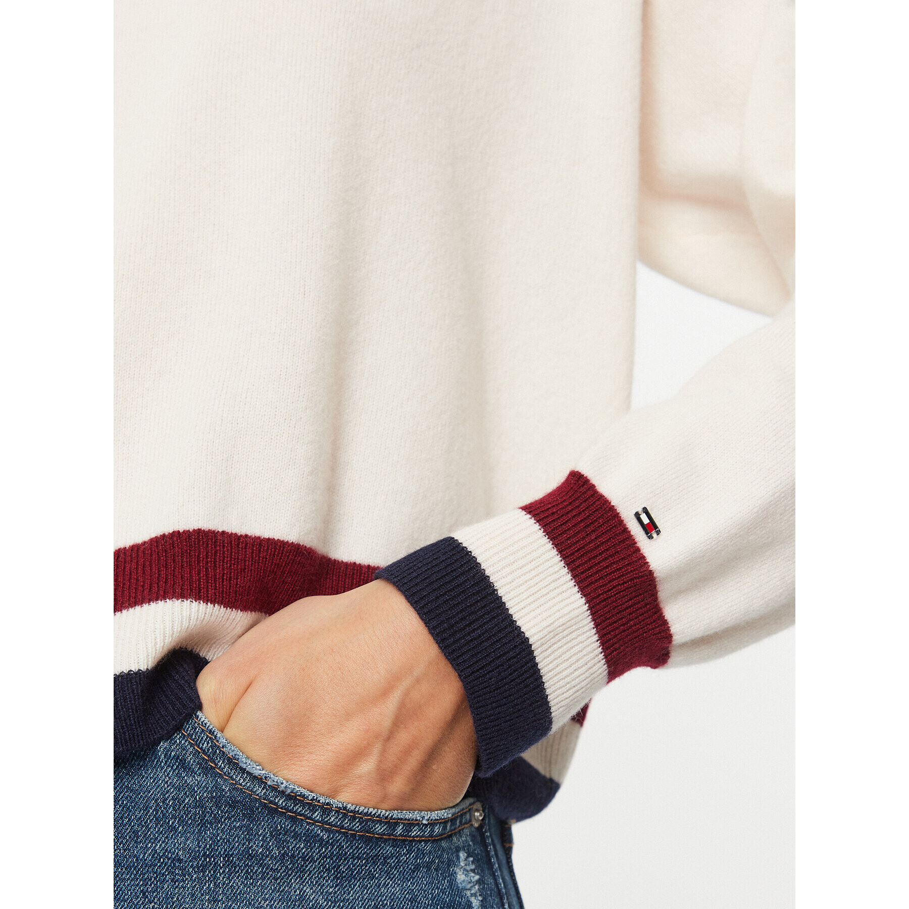 Tommy Hilfiger Поло WW0WW39536 Екрю Regular Fit - Pepit.bg