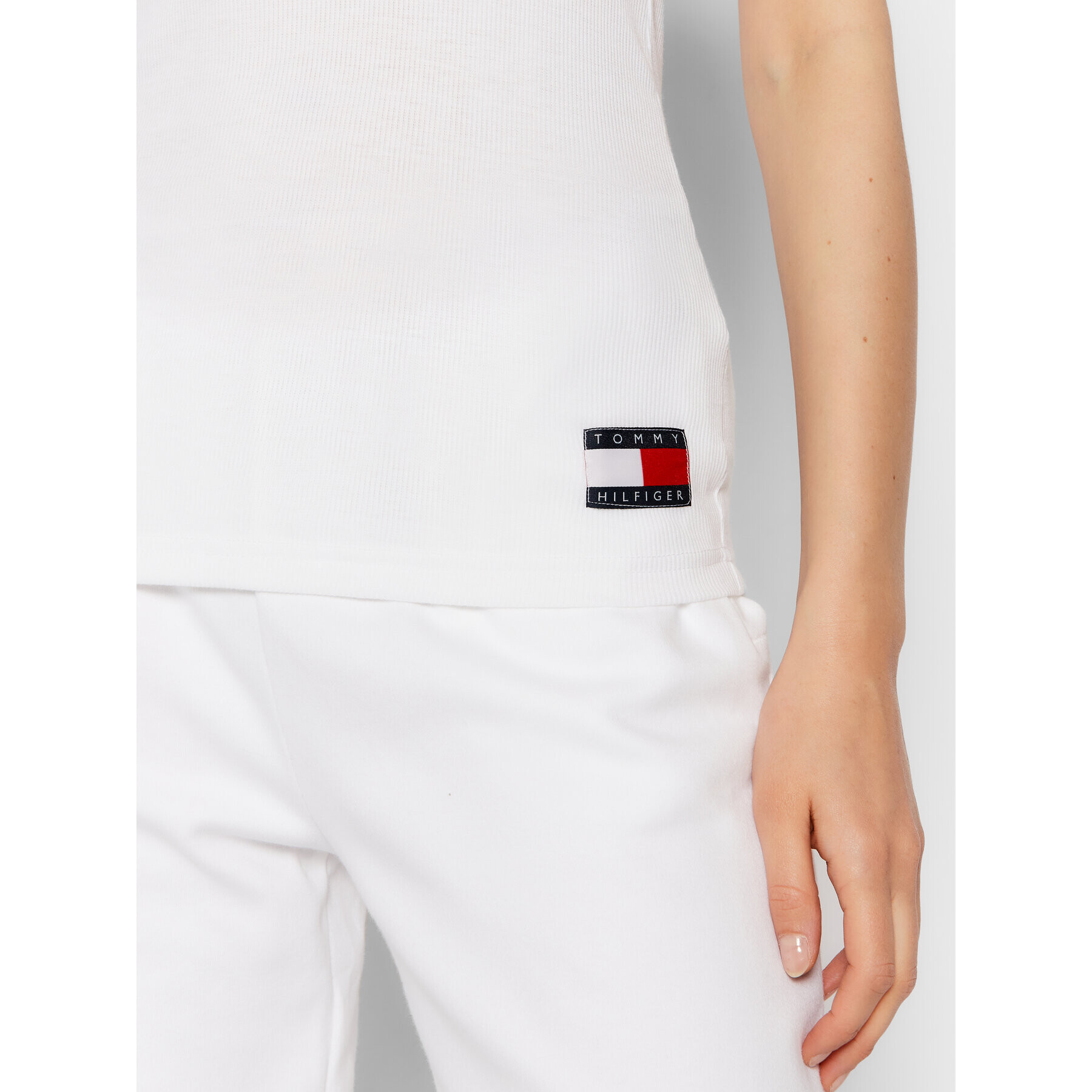 Tommy Hilfiger Потник Rib UW0UW02314 Бял - Pepit.bg