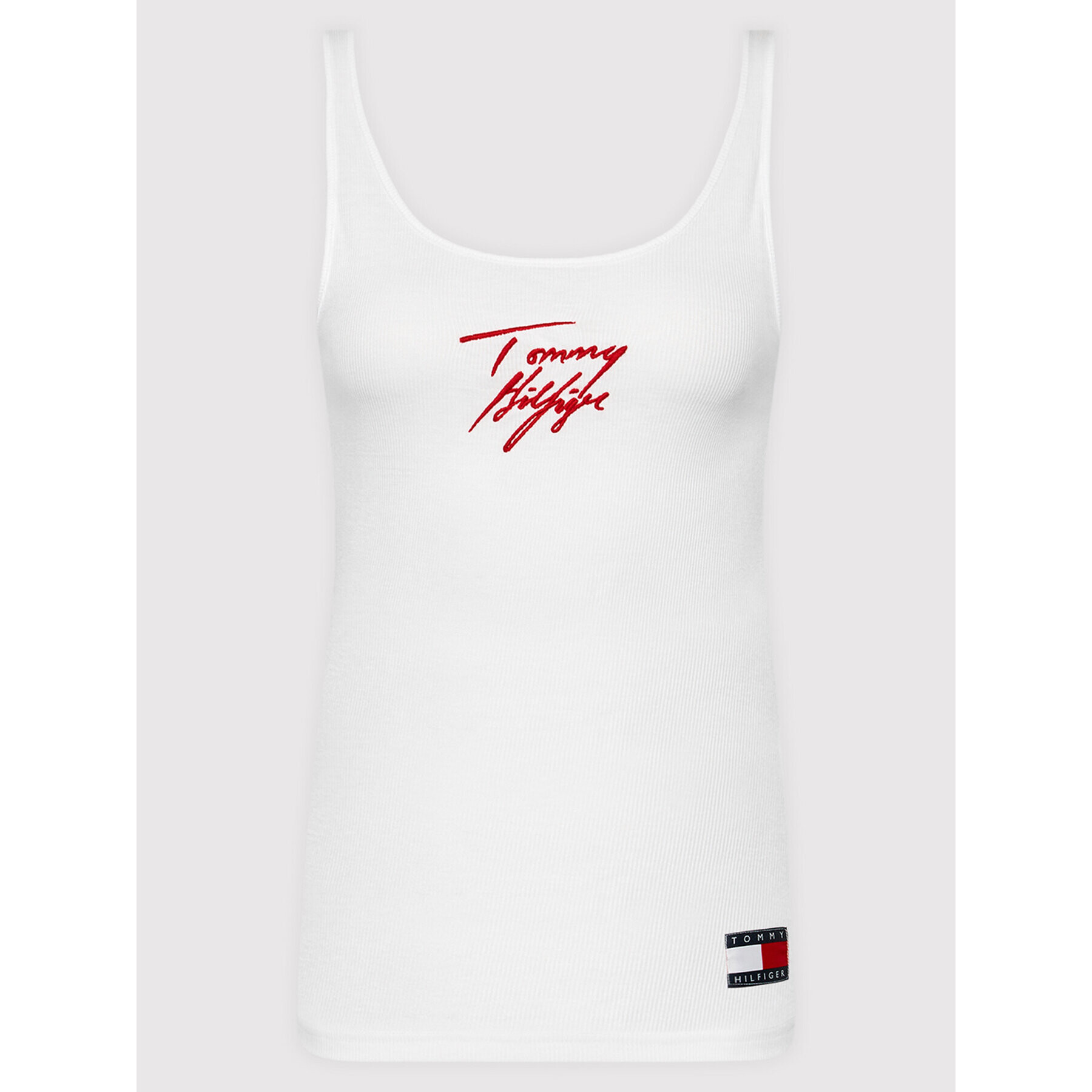 Tommy Hilfiger Потник Rib UW0UW02314 Бял - Pepit.bg