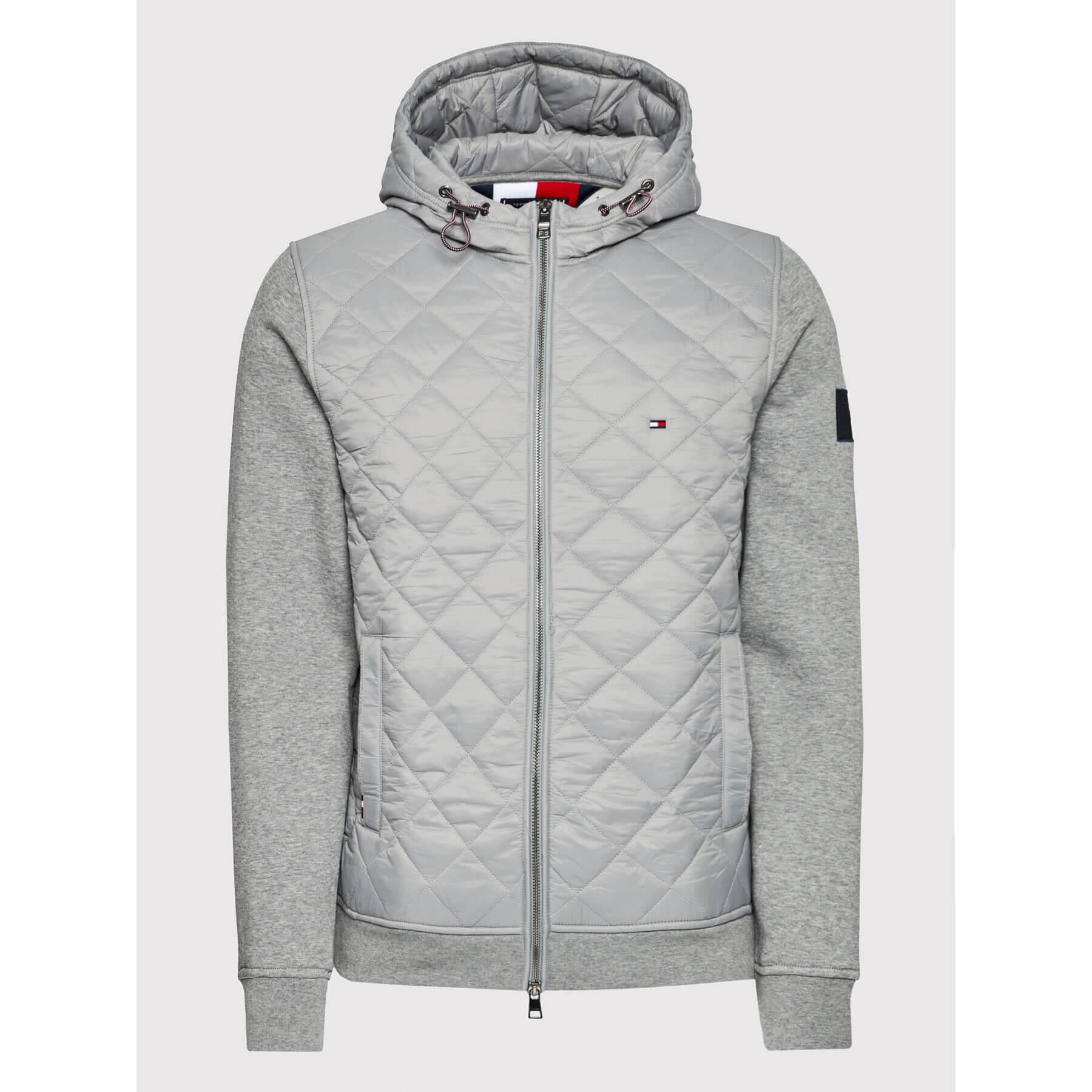 Tommy Hilfiger Преходно яке Mix Media Diamond Zip MW0MW20124 Сив Regular Fit - Pepit.bg