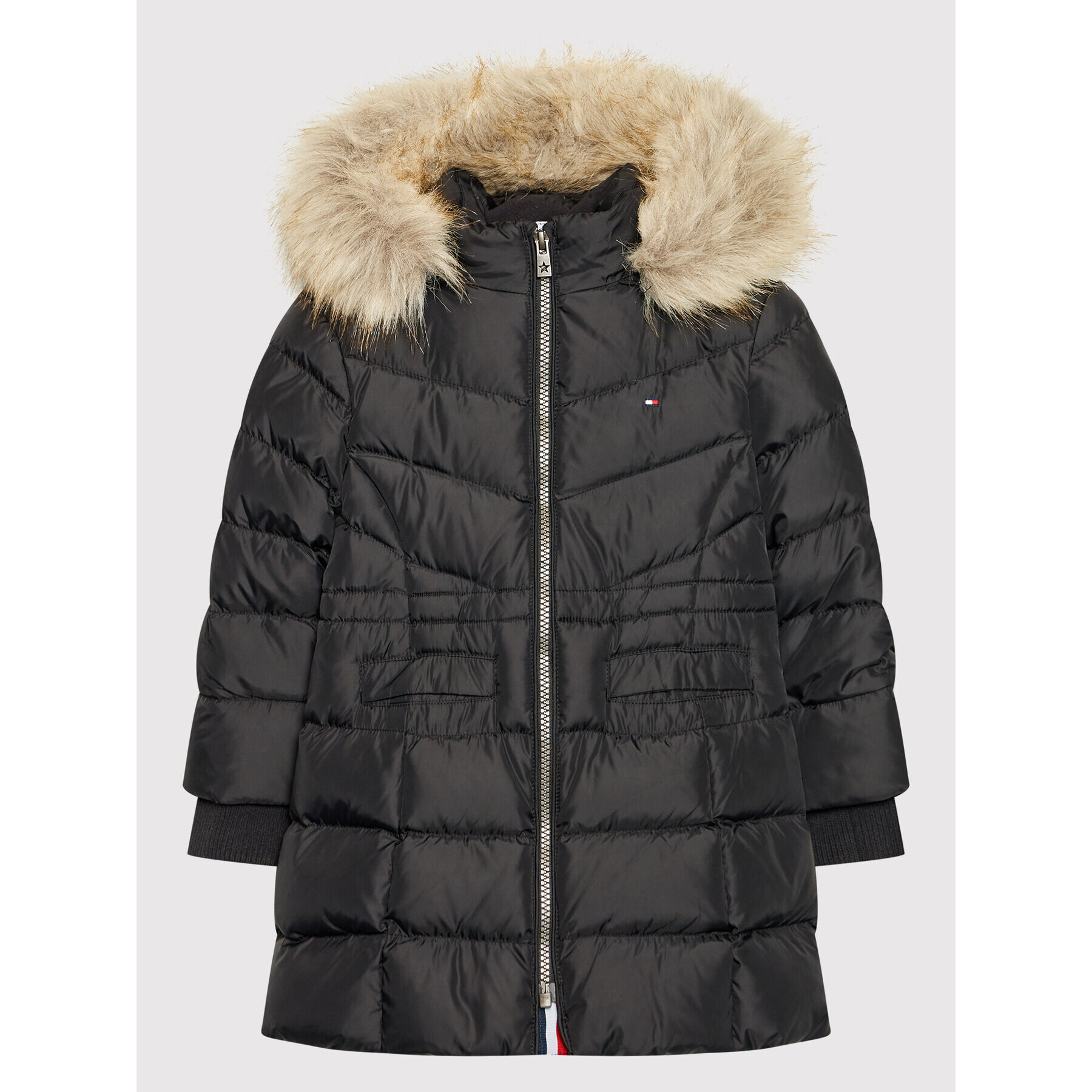 Tommy Hilfiger Пухено яке Alana KG0KG05397 M Черен Regular Fit - Pepit.bg