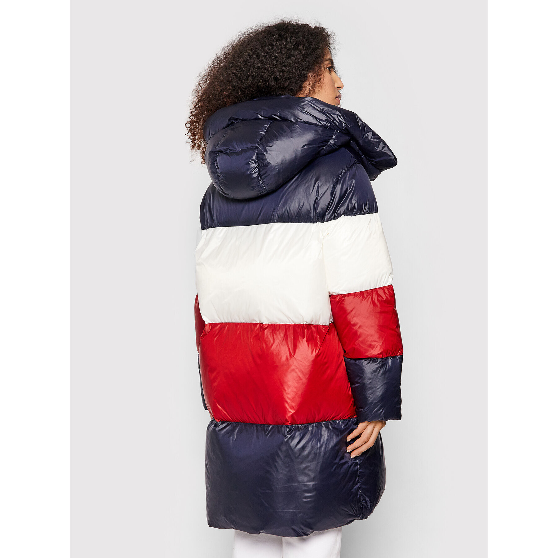 Tommy Hilfiger Пухено яке Colorblock WW0WW32804 Цветен Regular Fit - Pepit.bg