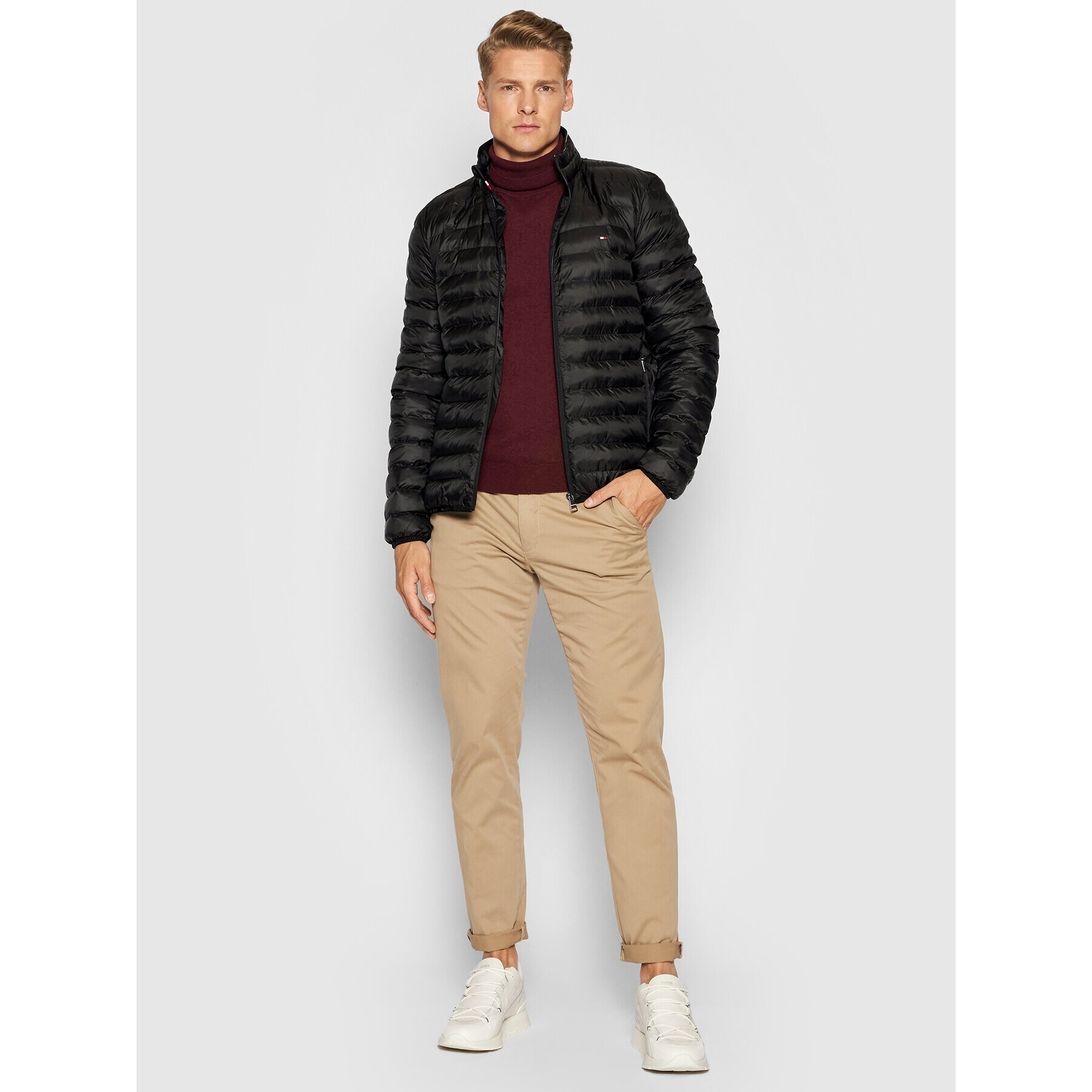 Tommy Hilfiger Пухено яке Core Circular MW0MW18763 Черен Regular Fit - Pepit.bg