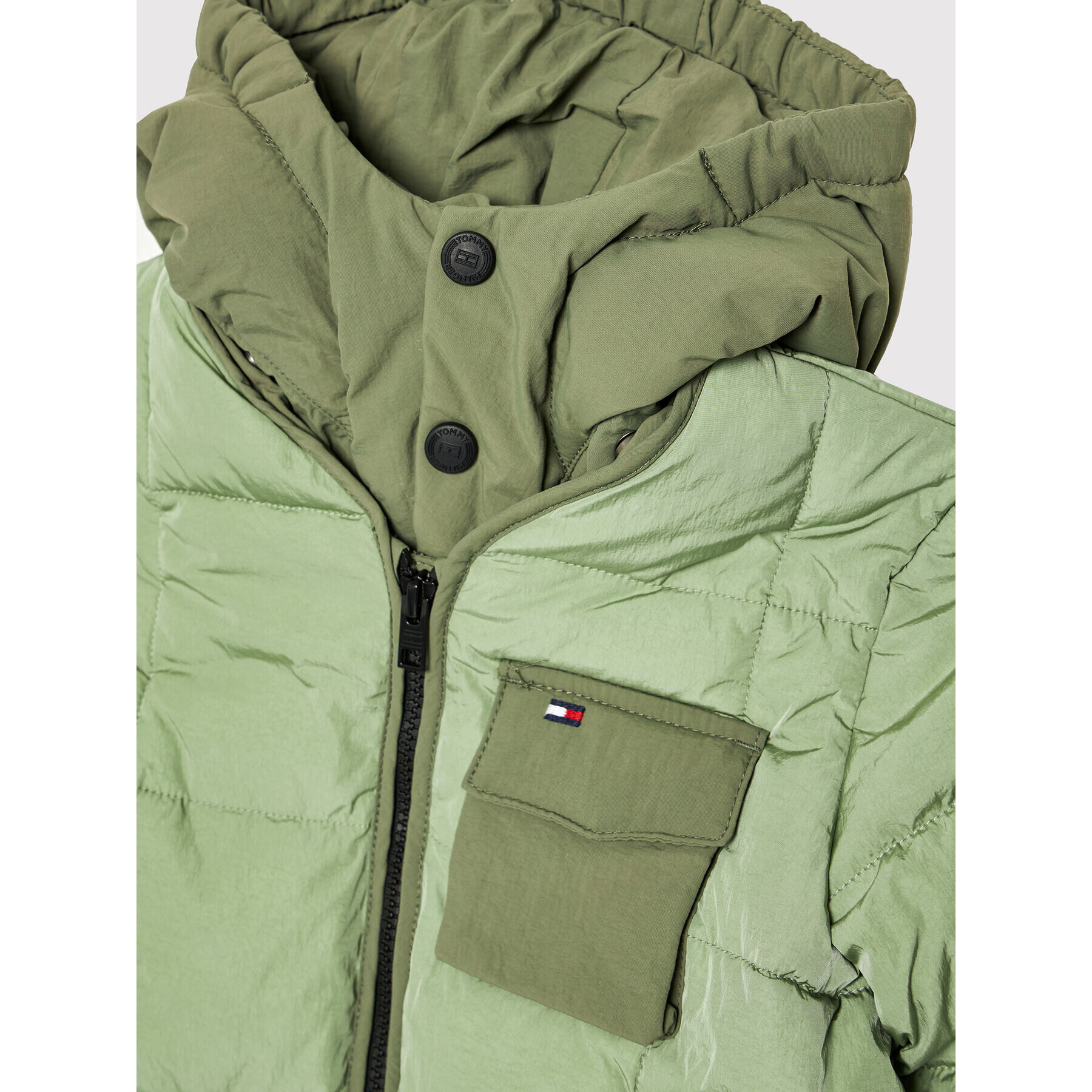 Tommy Hilfiger Пухено яке Detachable KB0KB06669 M Зелен Regular Fit - Pepit.bg