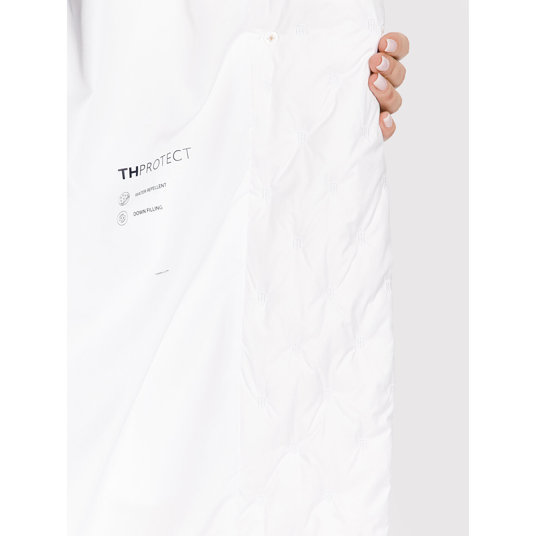 Tommy Hilfiger Пухено яке Embro WW0WW35307 Бял Regular Fit - Pepit.bg